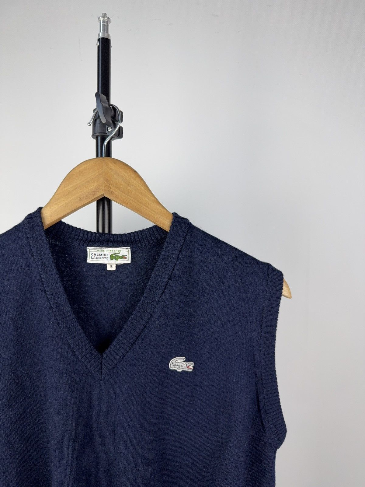 Lacoste × Vintage Vintage Lacoste Wool Sweater Vest Navy Blue Made in France Size US S / EU 44-46 / 1 - 2 Thumbnail