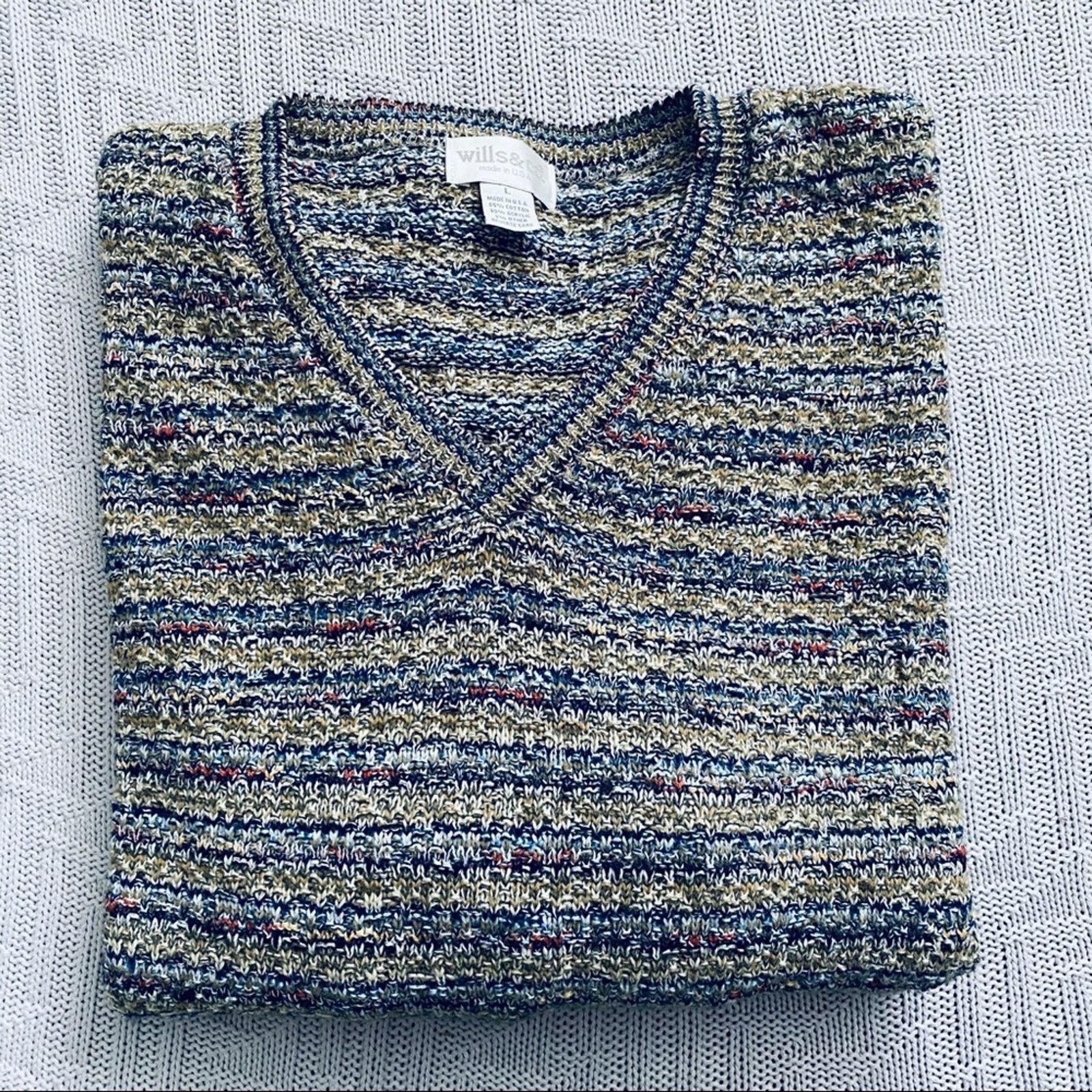 Vintage Vintage Wills & Co. v neck sweater Size US L / EU 52-54 / 3 - 1 Thumbnail