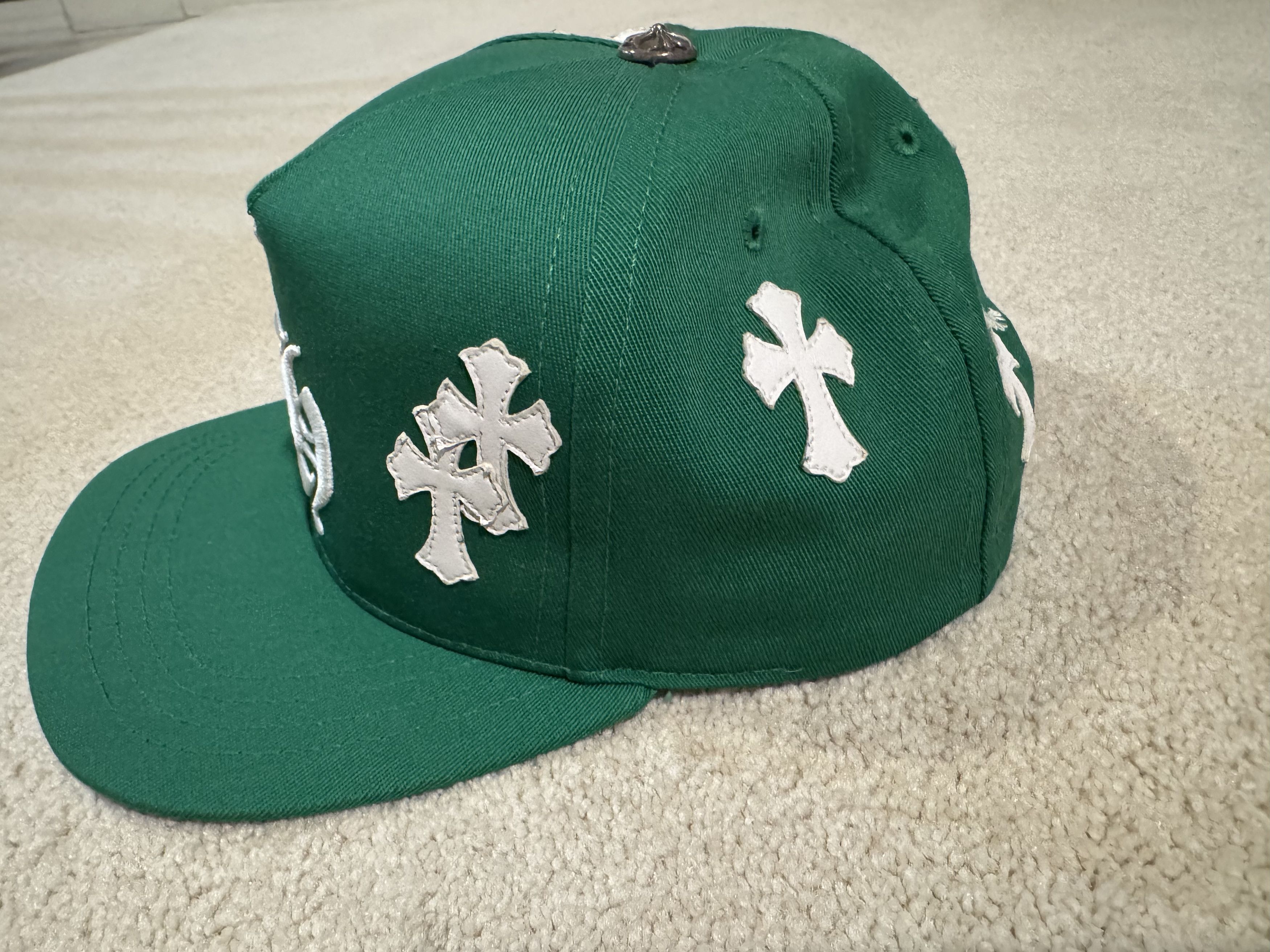 Chrome Hearts Chrome Hearts Green Cross Patch Hat Size ONE SIZE - 4 Thumbnail
