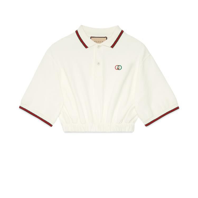 Gucci o1la5ras0526 Cotton Piquet Polo Shirt With Web in White Size XL / US 12-14 / IT 48-50 - 1 Thumbnail