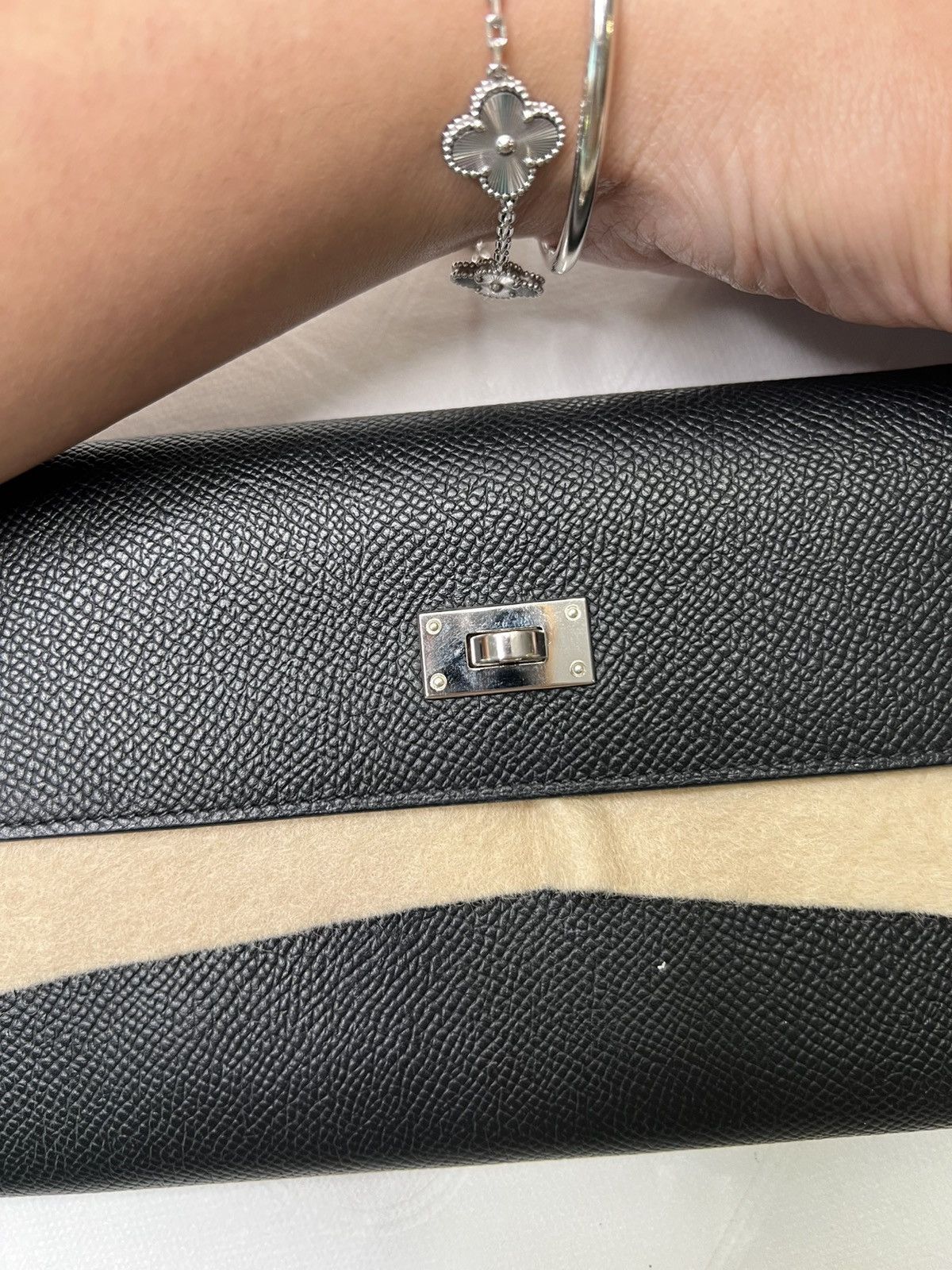 Hermes Hermes 2025 Kelly To Go Epsom Black / Silver Leather Bag Size ONE SIZE - 18 Thumbnail