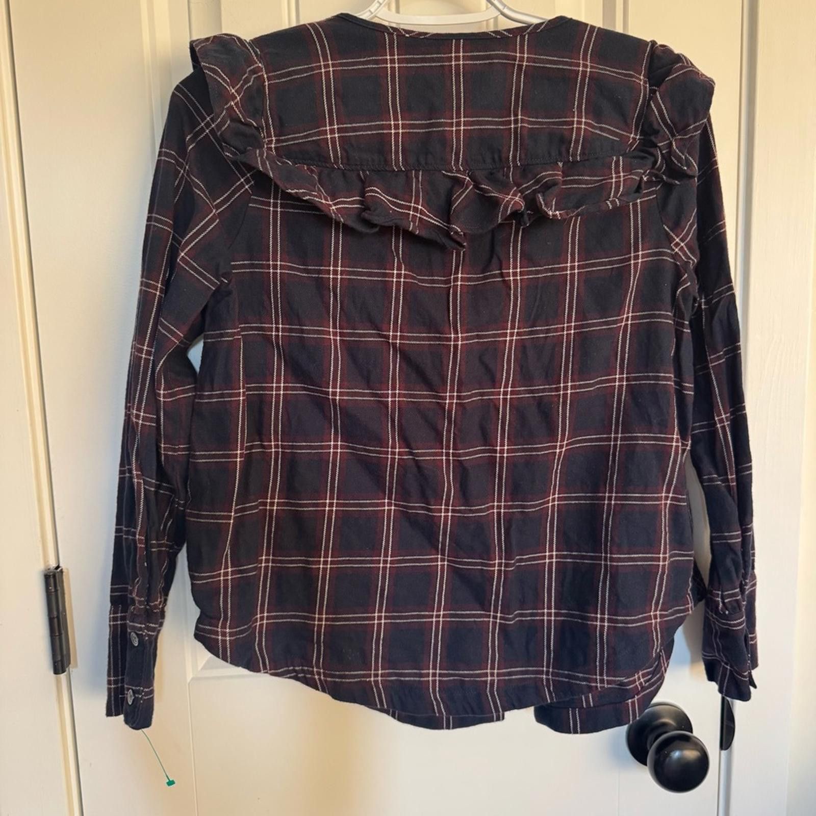 Madewell Madewell‎ Blue and Red Ruffle Blouse-XS Size XS / US 0-2 / IT 36-38 - 4 Thumbnail