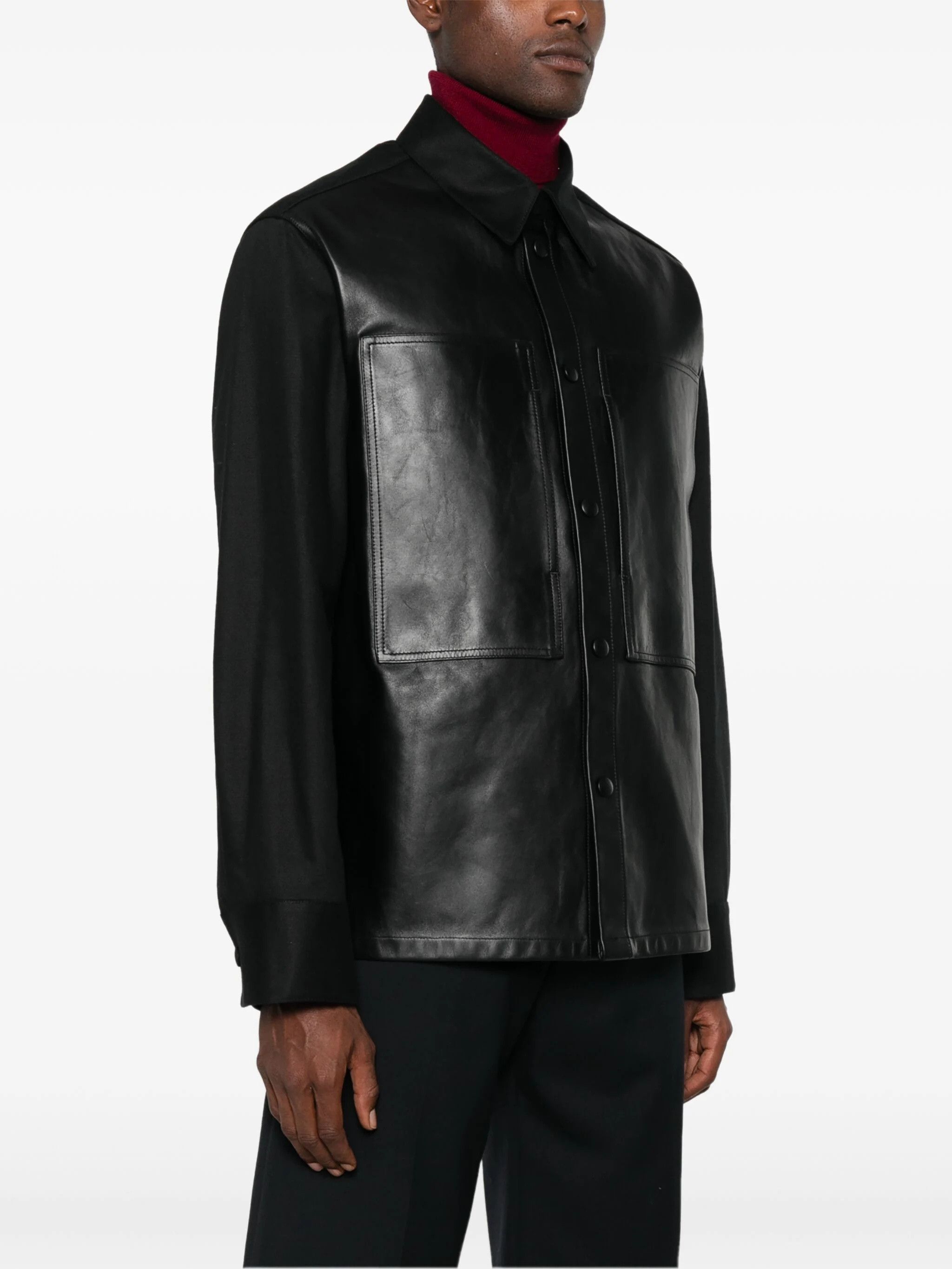 Jil Sander o1w1db10825 Denim Shirt in Black Size US L / EU 52-54 / 3 - 3 Thumbnail