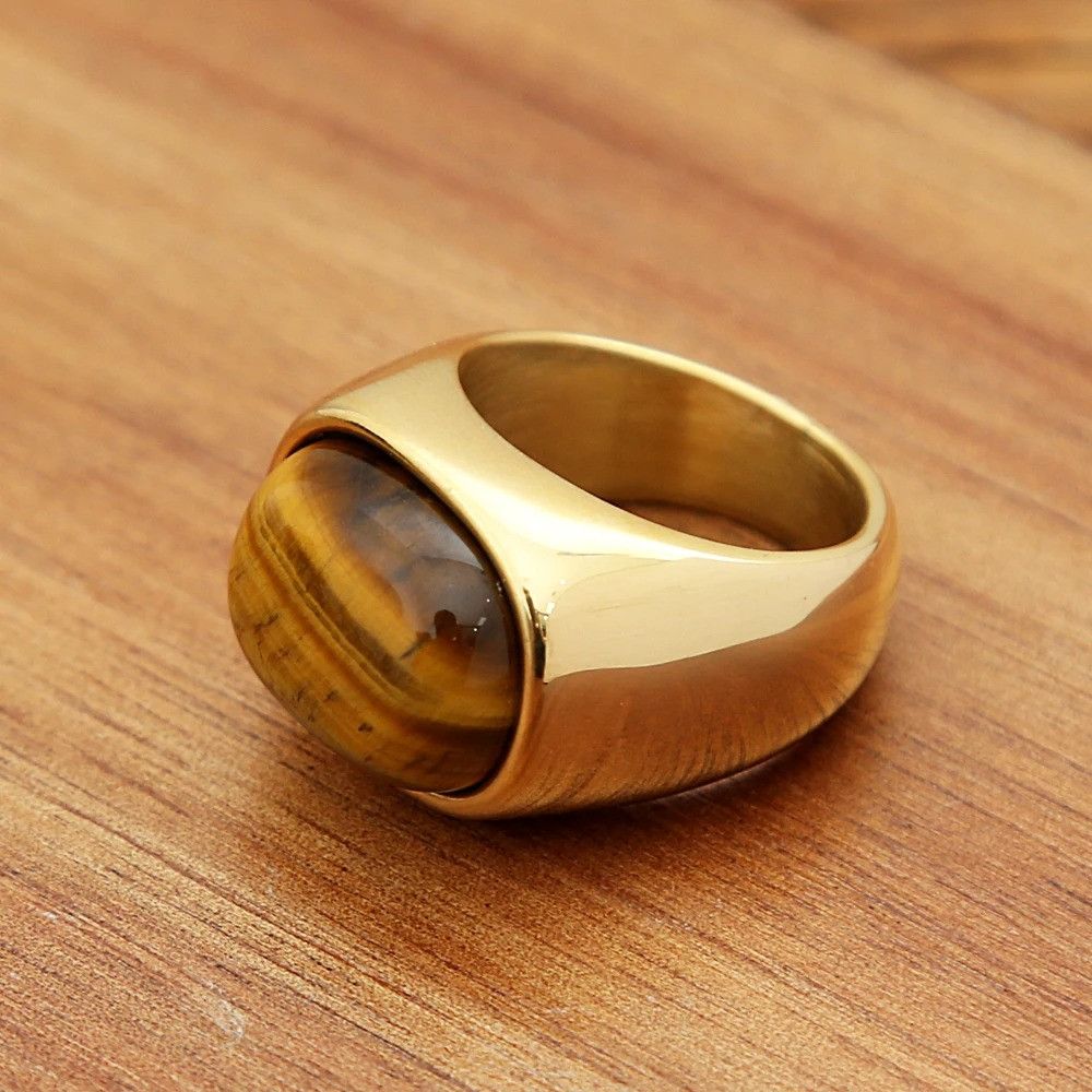 Other Tiger Eye Brown Stone Ring Size ONE SIZE - 2 Thumbnail