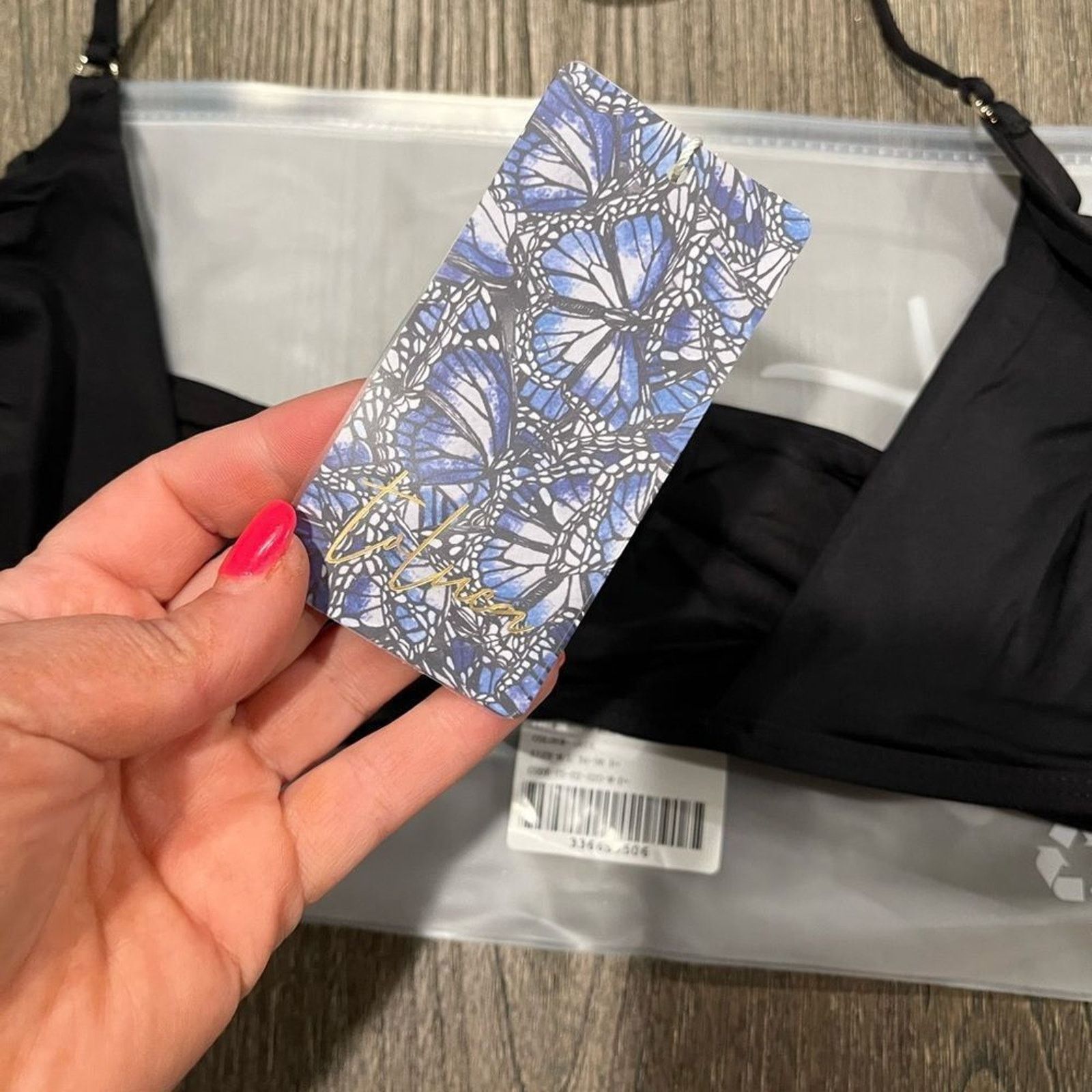 Vintage NWT Toluca Amina Bikini Top Waist Wrap Triangle Onyx Sz M/L Size ONE SIZE - 2 Thumbnail