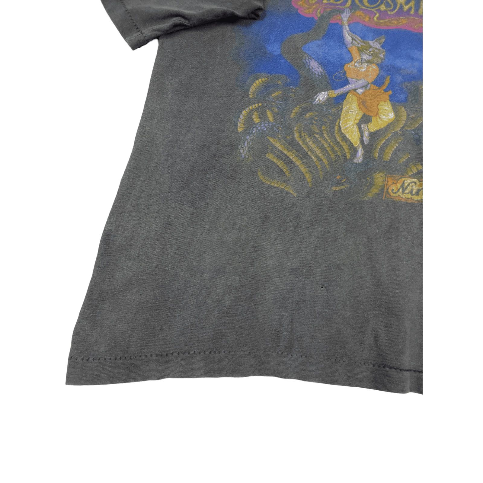 Band Tees × Vintage 💎 90s Aerosmith Nine Lives Size M Cropped Sun Faded T-shirt Size US M / EU 48-50 / 2 - 4 Thumbnail
