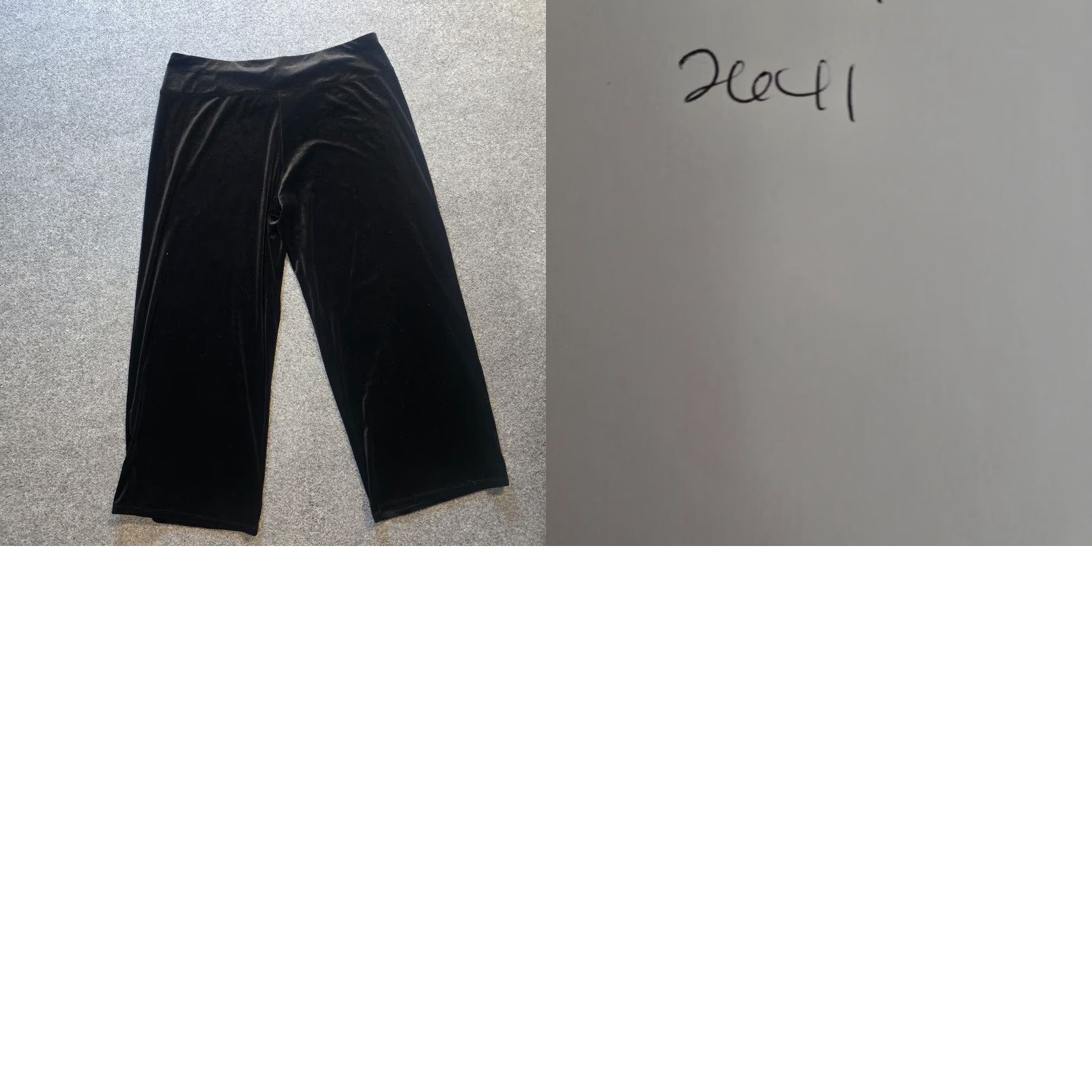 J. Jill J Jill Pants Womens XL Petite Black Velour Crop Capri Wide Leg Stretch Casual Size 26" / US 2 / IT 38 - 8 Thumbnail