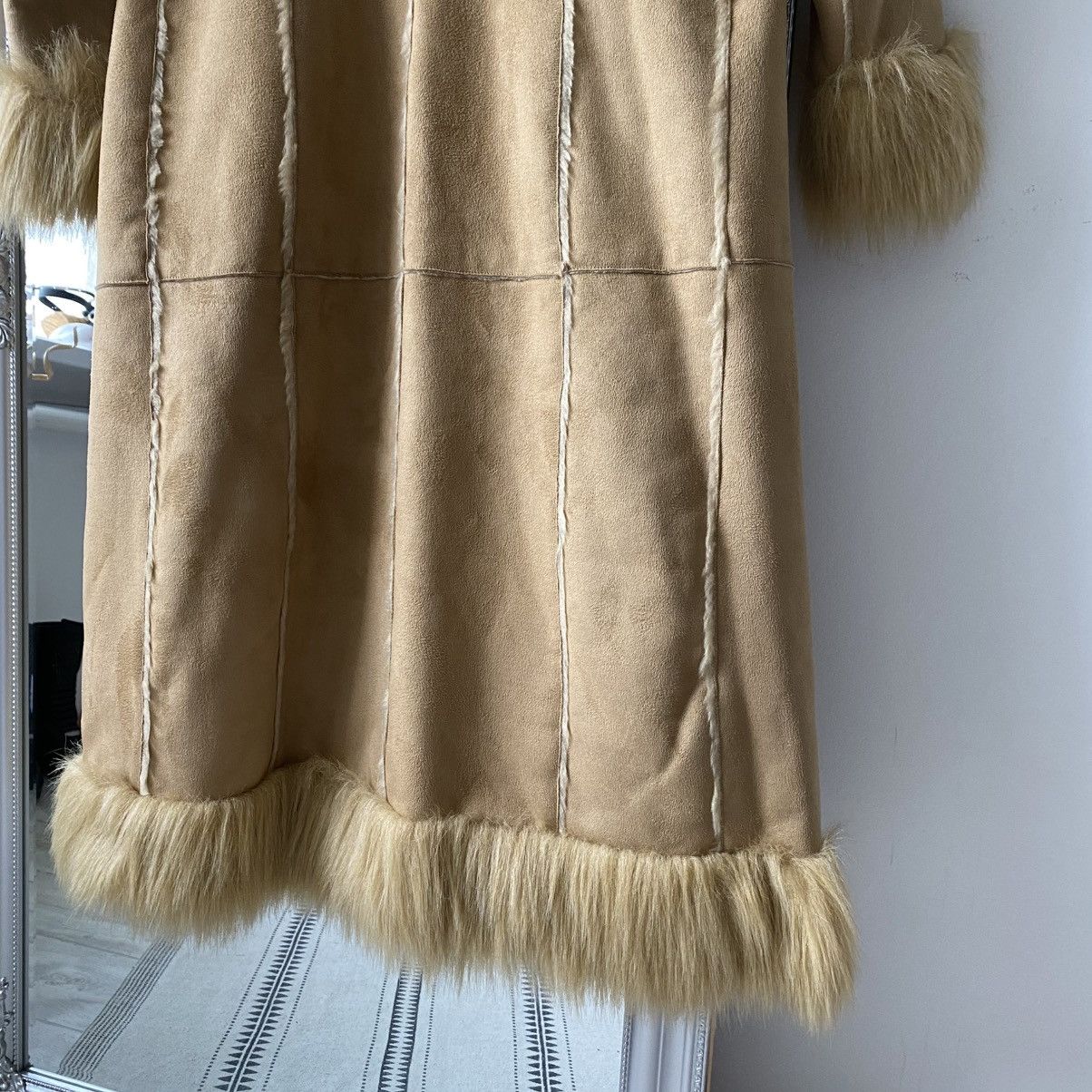 Miss Sixty Vintage 2000s Faux Fur Coat Maxi Y2K Grunge Penny Lane Size S / US 4 / IT 40 - 6 Thumbnail