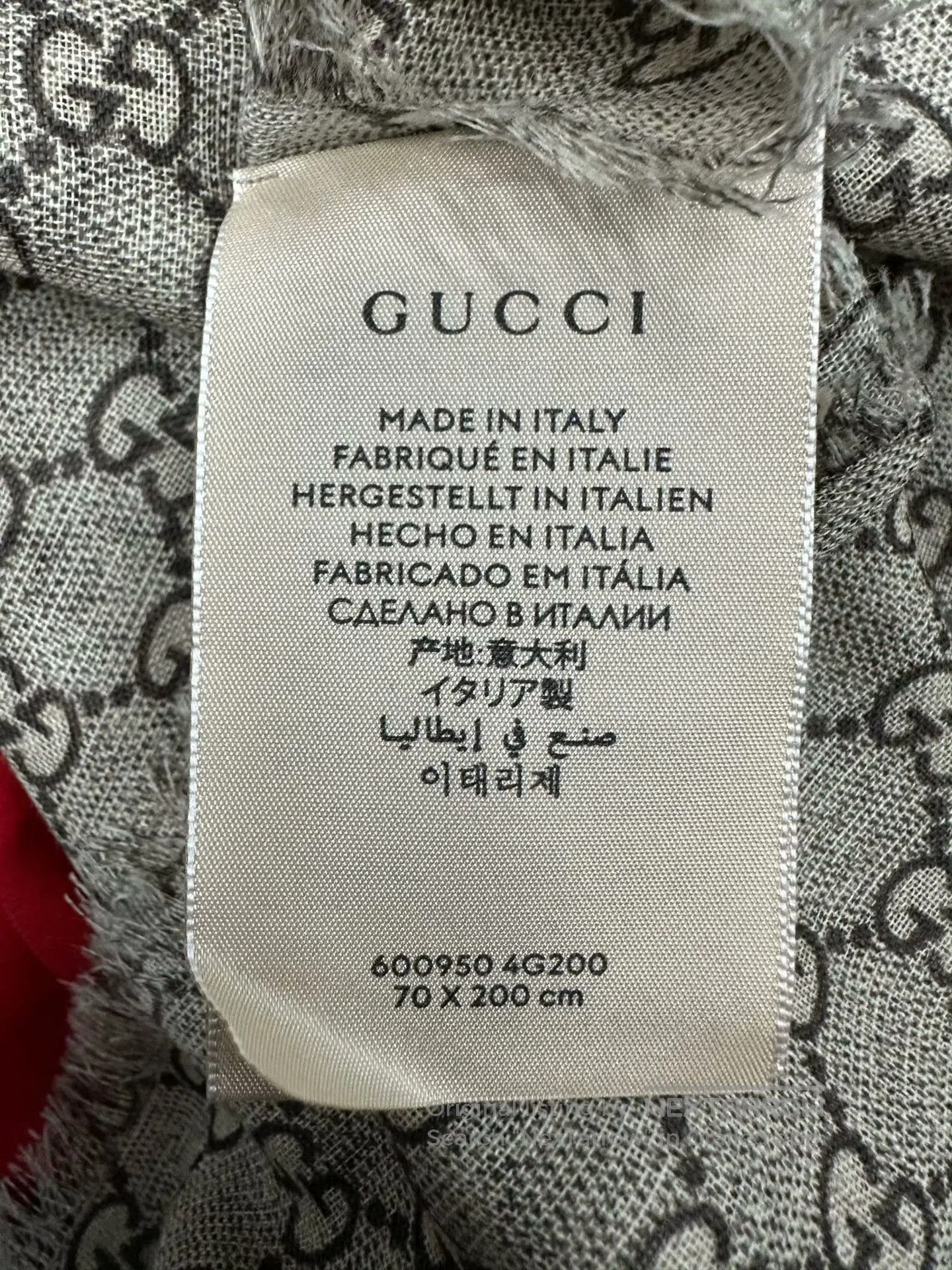 Gucci Guicci Red and Green Striped Monogram All-over Print Scarf Size ONE SIZE - 4 Thumbnail