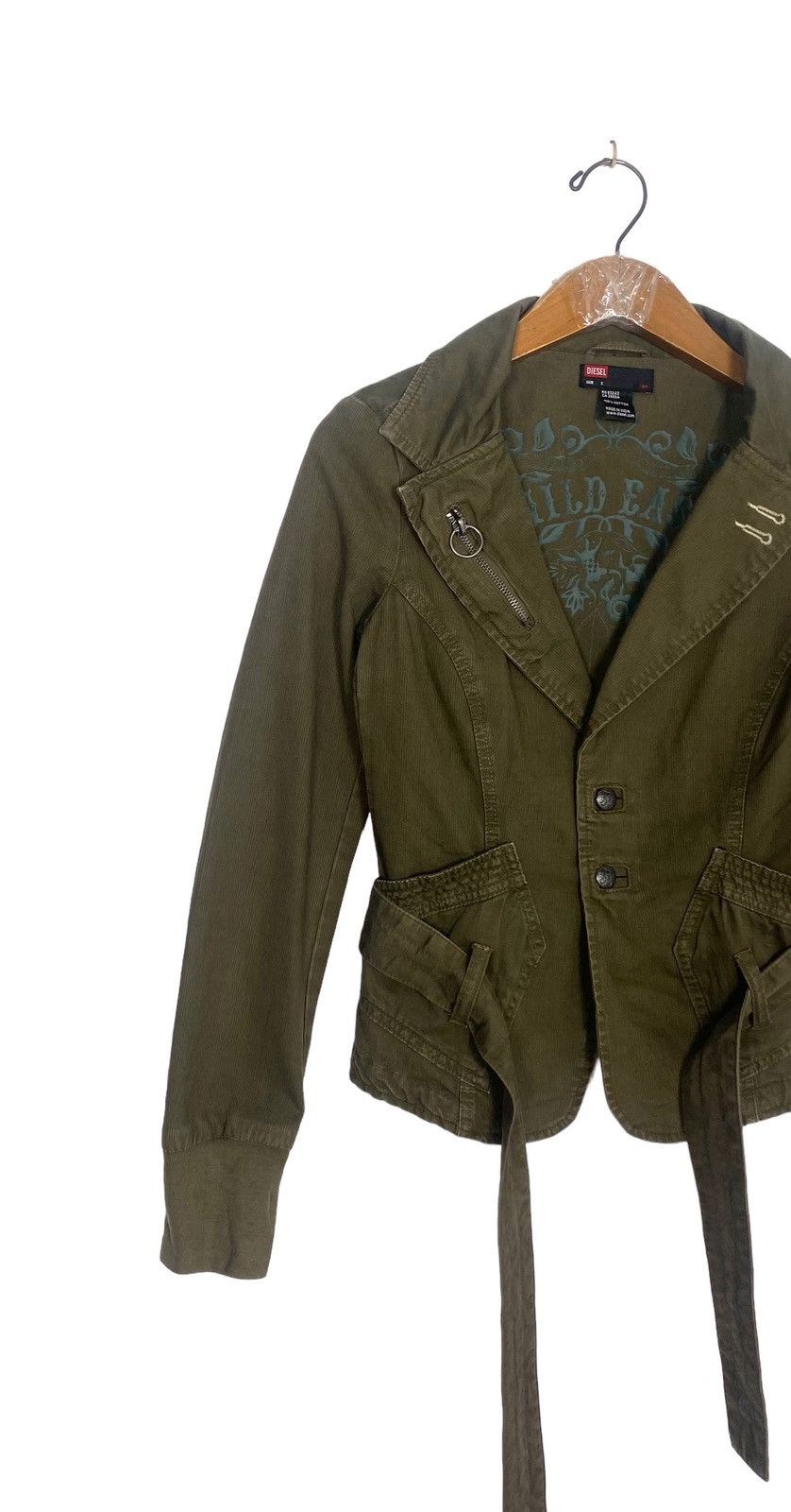Diesel Rare‼️ Diesel Khaki Tie Waist Jacket Size XS / US 0-2 / IT 36-38 - 2 Thumbnail