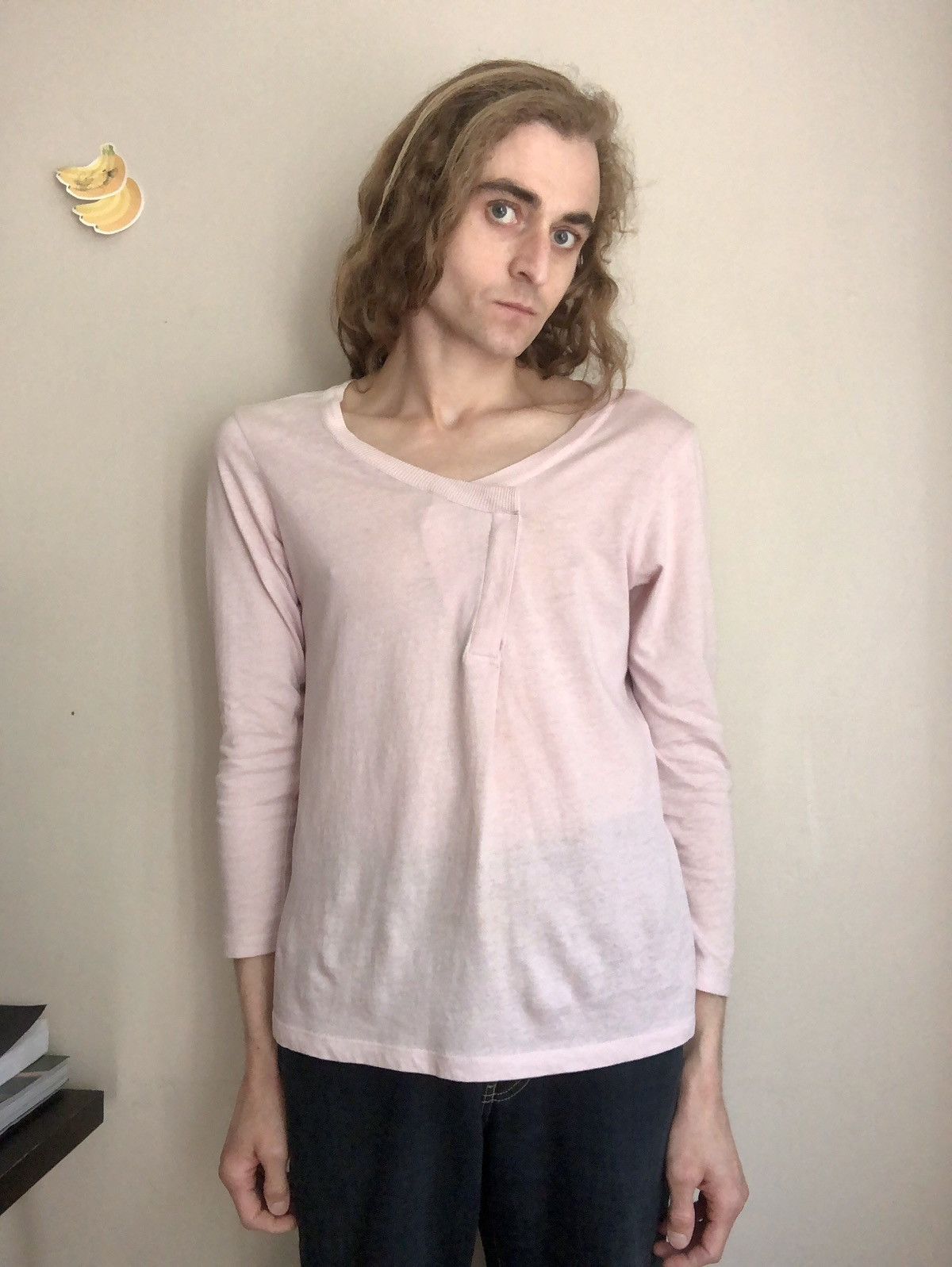 Dries Van Noten Dries Van Noten Vintage Pink Hidden Button Henley Size US S / EU 44-46 / 1 - 1 Thumbnail