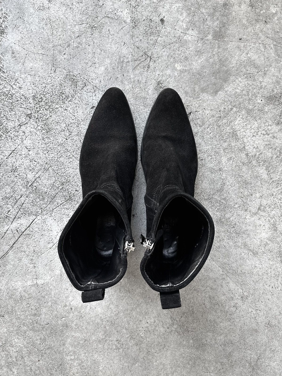 Dior AW05 Dior Homme Black Suede Side Zip Western Boots Size US 11 / EU 44 - 3 Thumbnail