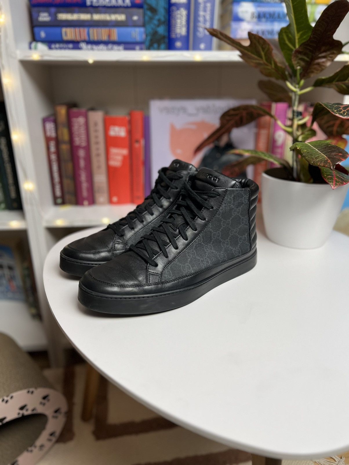 Gucci Gucci gg monogram hi-top sneakers clean luxury shoes Size US 9 / EU 42 - 1 Thumbnail