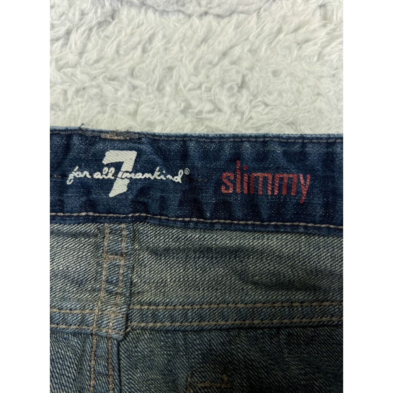 7 For All Mankind 7 For All Mankind Jeans Slimmy Straight Leg Juniors 16 Blue Denim 26x28 Women Regular 5-Pocket Distressed Cotton Blend Naked? Size 38" / US 16 / IT 52 - 6 Thumbnail
