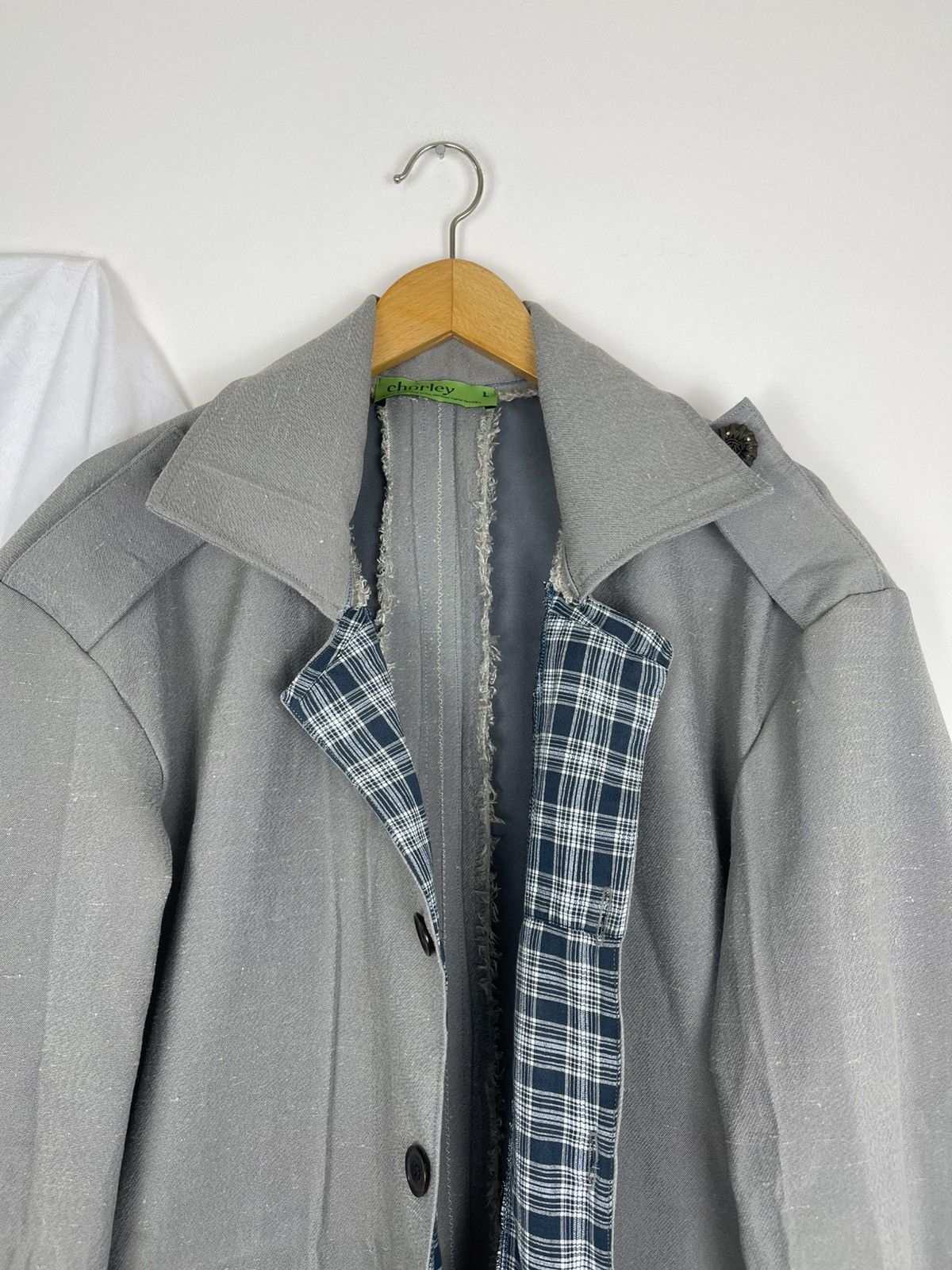 Chorley UpCycled Plaid Sun faded Military Trench Coat Oversized Size US L / EU 52-54 / 3 - 2 Thumbnail