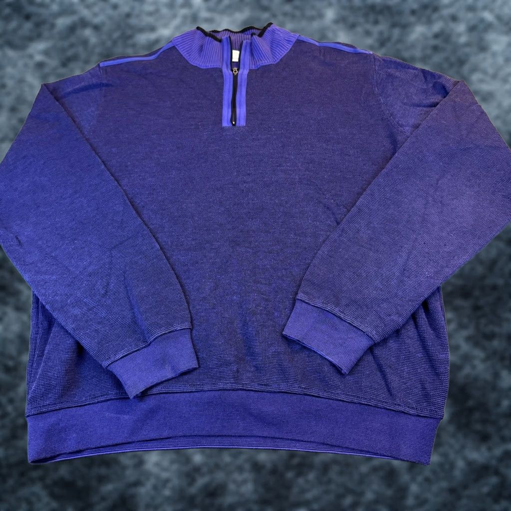 Vintage St Croix Collections Purple Quarter Zip Knit Sweater Mens Large USA Made Size US L / EU 52-54 / 3 - 1 Thumbnail