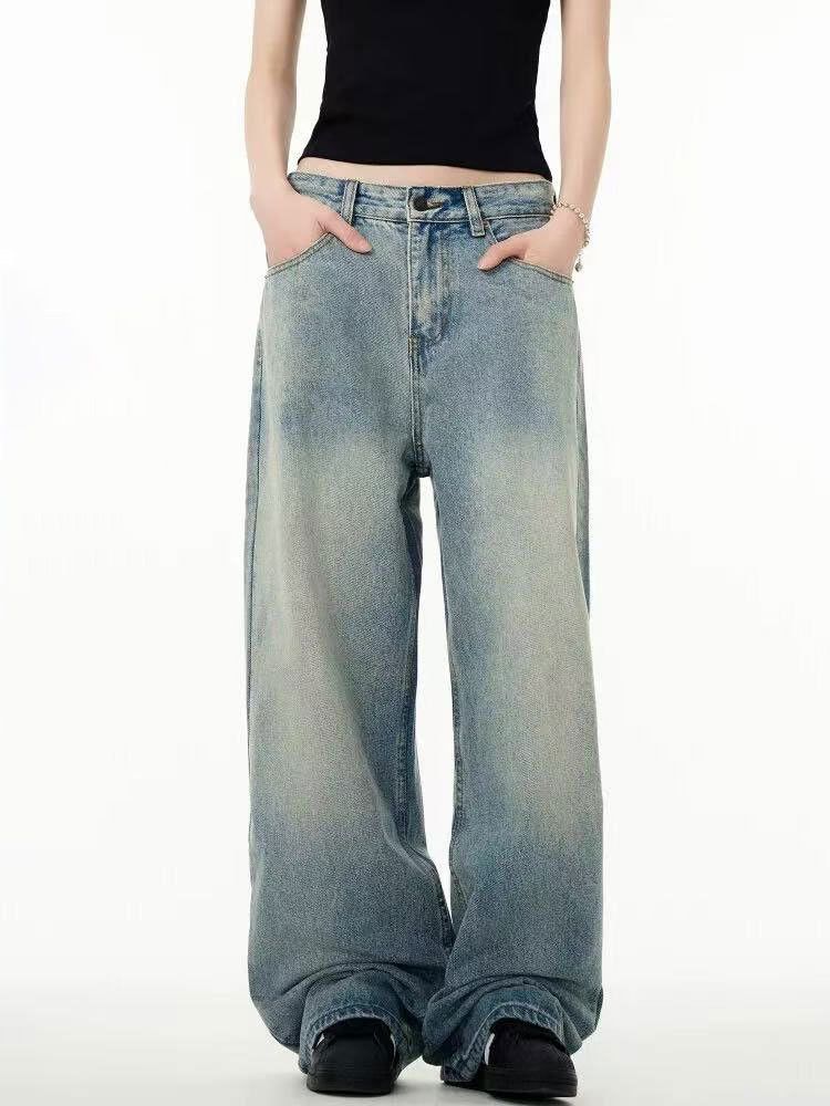 Japanese Brand × Jean Vintage men's loose baggy wide-leg cleanfit jeans Size US 32 / EU 48 - 1 Thumbnail