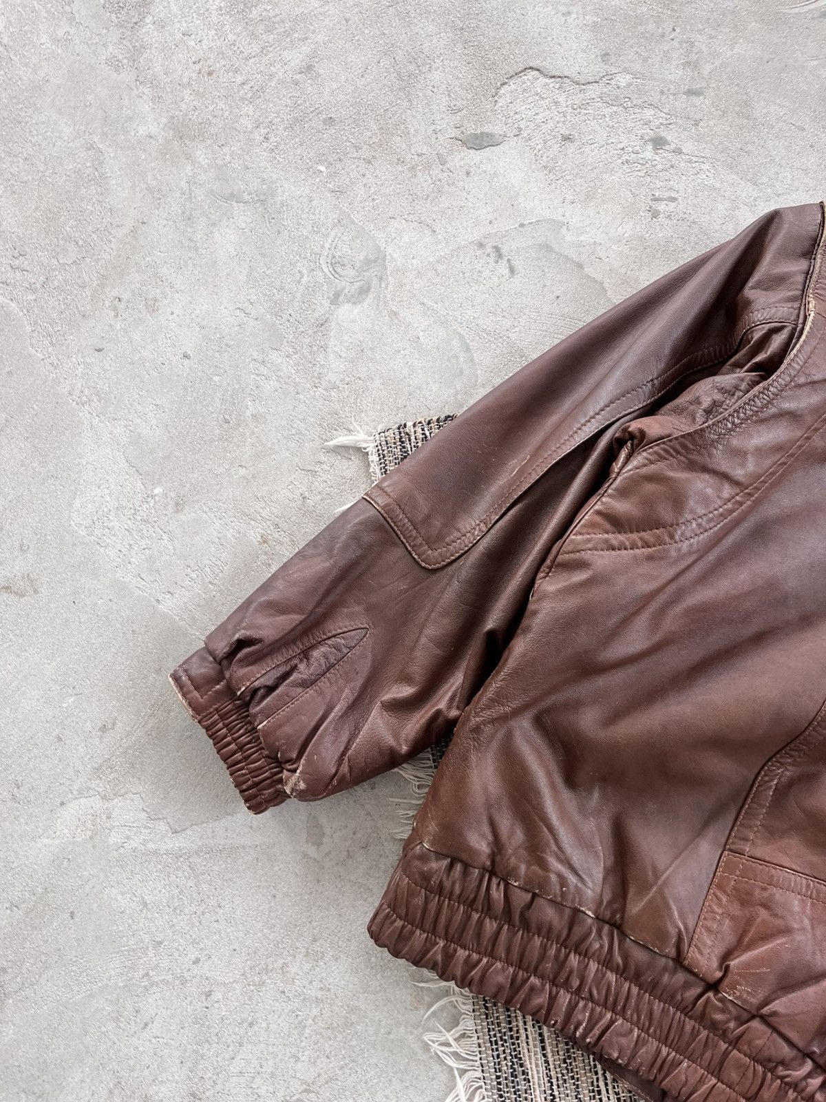 Genuine Leather Vintage Brown Leather Biker Bomber Jacket Avantgarde Y2K Size US L / EU 52-54 / 3 - 15 Thumbnail