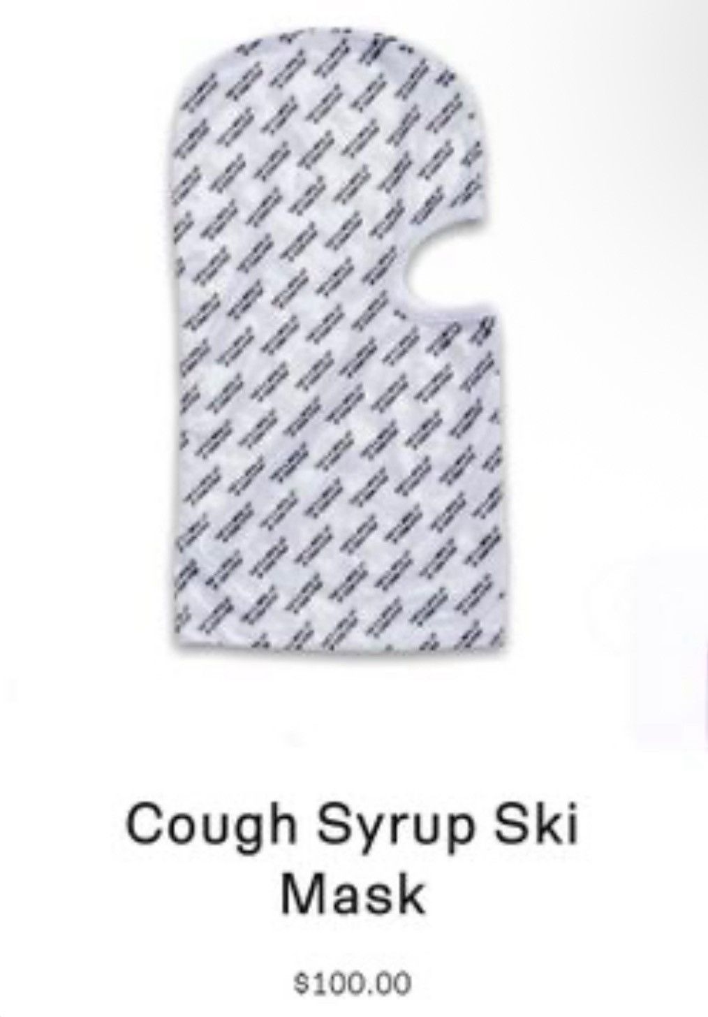 Awful Lot of Cough Syrup Awful Lot of Cough Syrup ski mask shisty (White) Size ONE SIZE - 4 Thumbnail