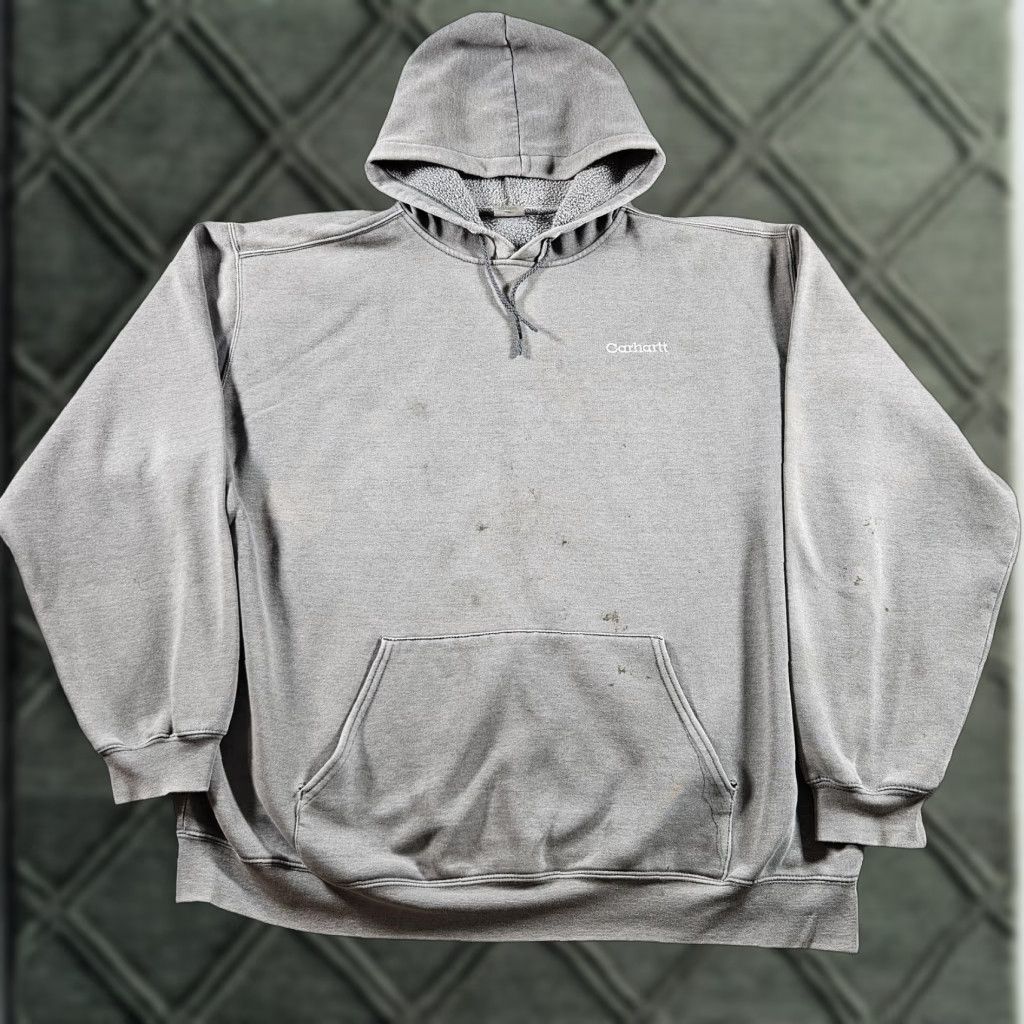 Carhartt Carhartt Hoodie Mens 2XL Gray Fleece Pullover Workwear Kangaroo Pocket Thrashed Size US XXL / EU 58 / 5 - 1 Thumbnail