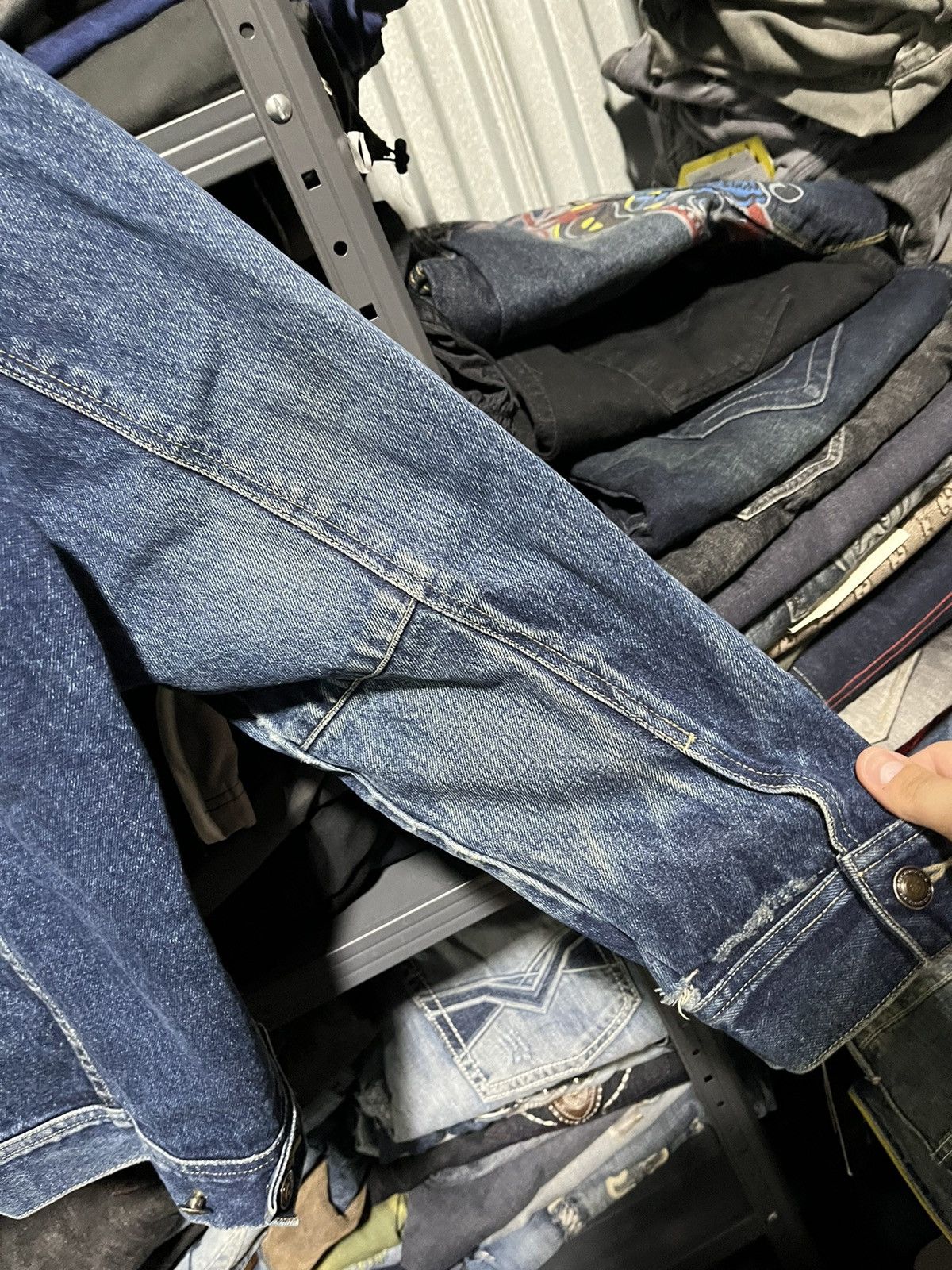 JNCO × Rocawear × Vintage Crazy Vintage Y2K Rocawear Hip-Hop Denim Trucker Jacket Size US XL / EU 56 / 4 - 14 Thumbnail