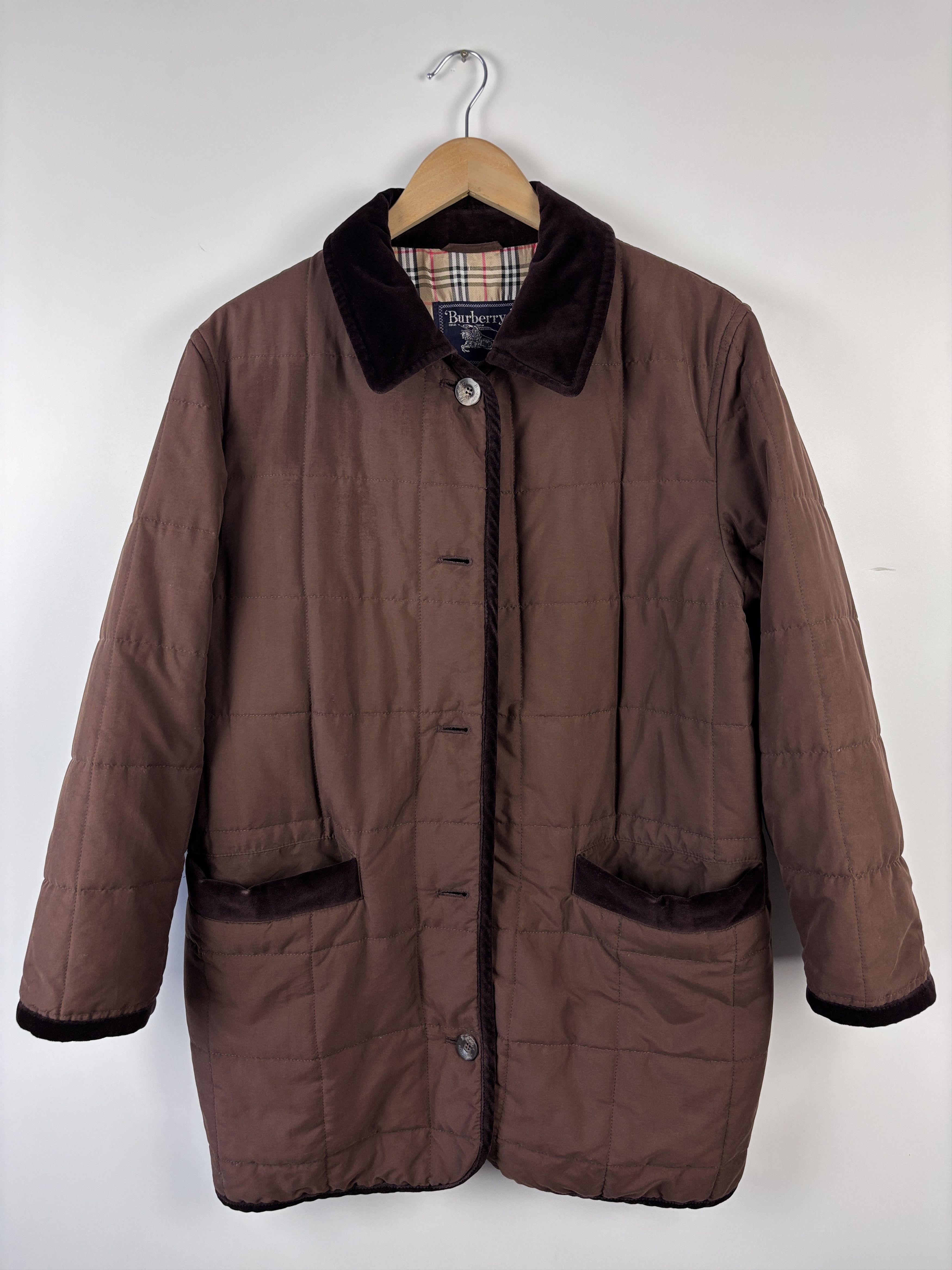 Burberry × Vintage Vintage Burberrys Nova Check Quilted Jacket Coat Brown 36 Size L / US 10 / IT 46 - 1 Thumbnail