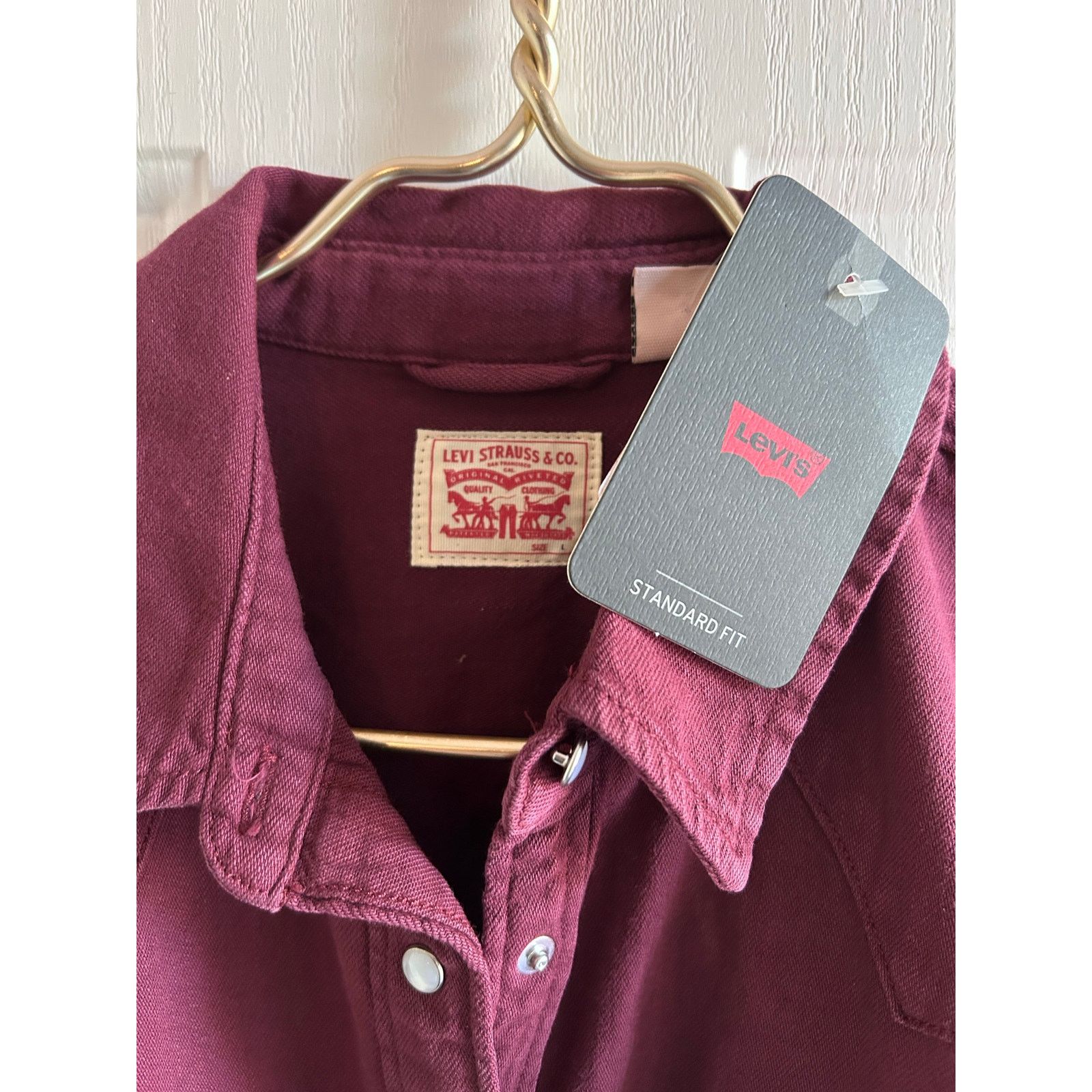 Levi's New Women’s Levi’s Collared Jean Shirt Snap Buttons Large Size L / US 10 / IT 46 - 4 Thumbnail