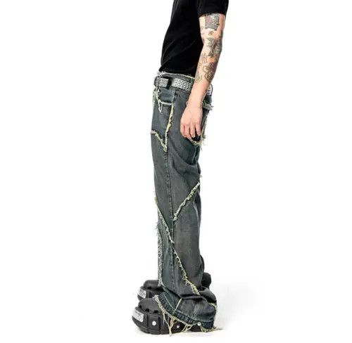 VIBE Retro mud-dyed raw edge washed distressed jeans Size US 32 / EU 48 - 6 Thumbnail