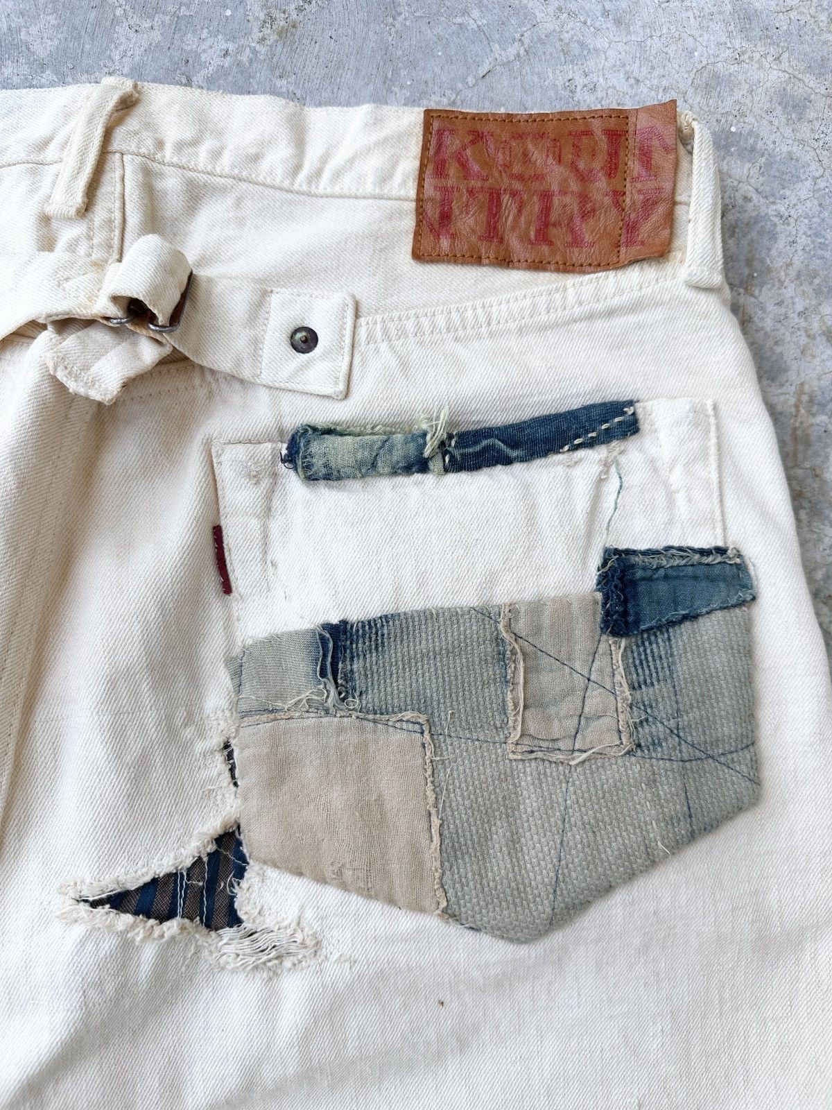 Kapital Kountry 2012 Kountry Selvedge Buckleback Boro Denim Patchwork jean Size US 34 / EU 50 - 16 Thumbnail