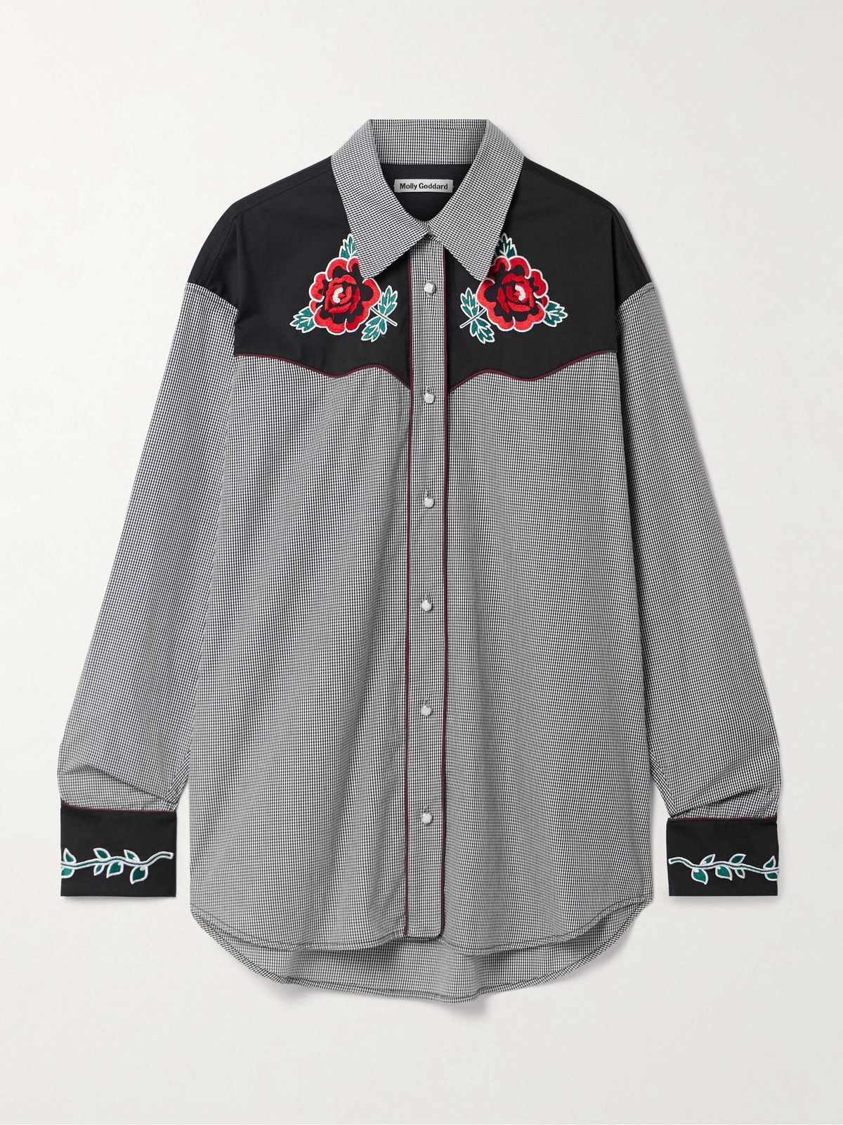 Molly Goddard Molly Goddard Meredith Plaid Button-Up Shirt Black Gingham 6 Size M / US 6-8 / IT 42-44 - 1 Thumbnail