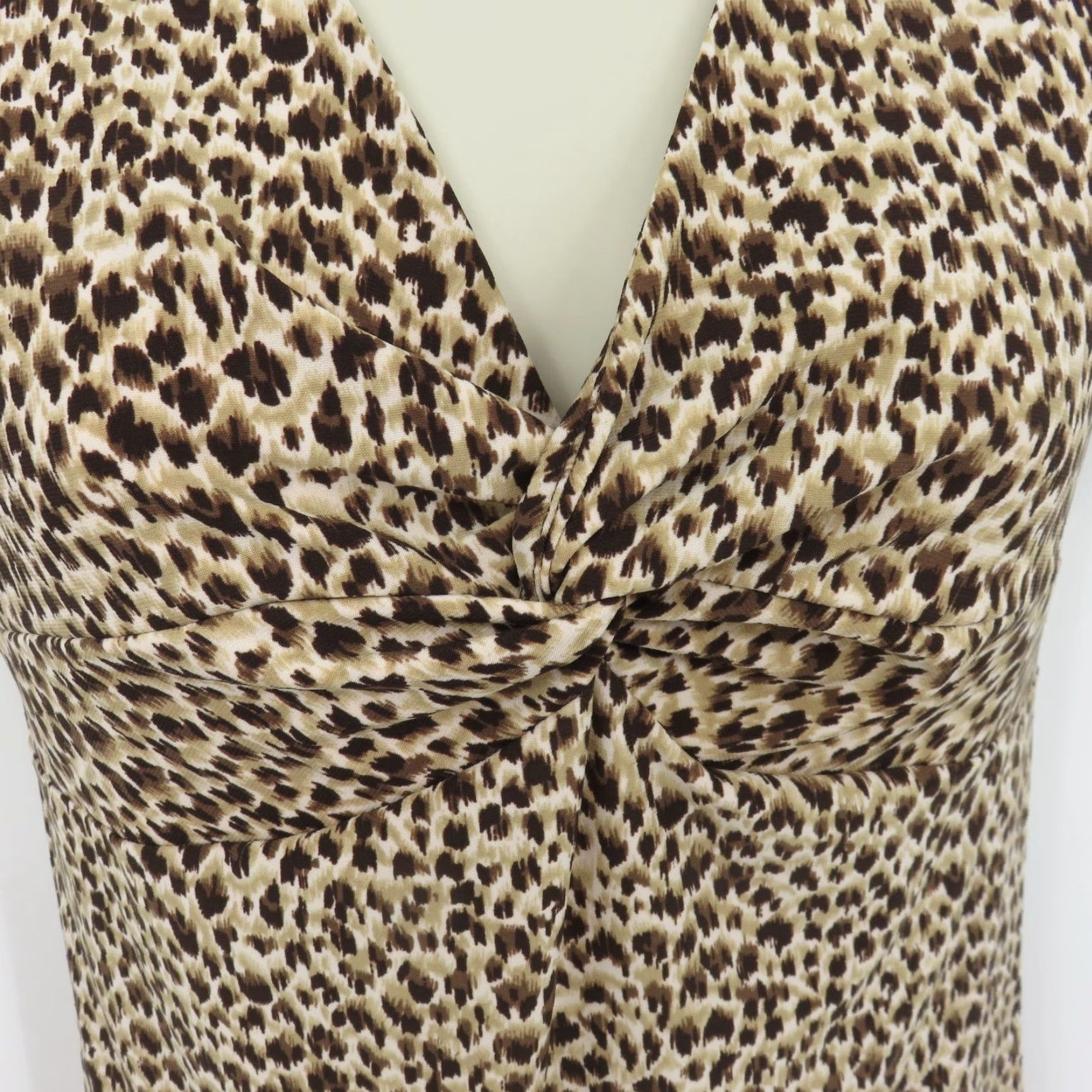 Chaps Chaps Blouse Shirt Women Small Leopard Cheetah Animal Print V-Neck Short Sleeve Pullover Casual Modern Regular Fit Brown Daywear - Womens Size S / US 4 / IT 40 - 3 Thumbnail
