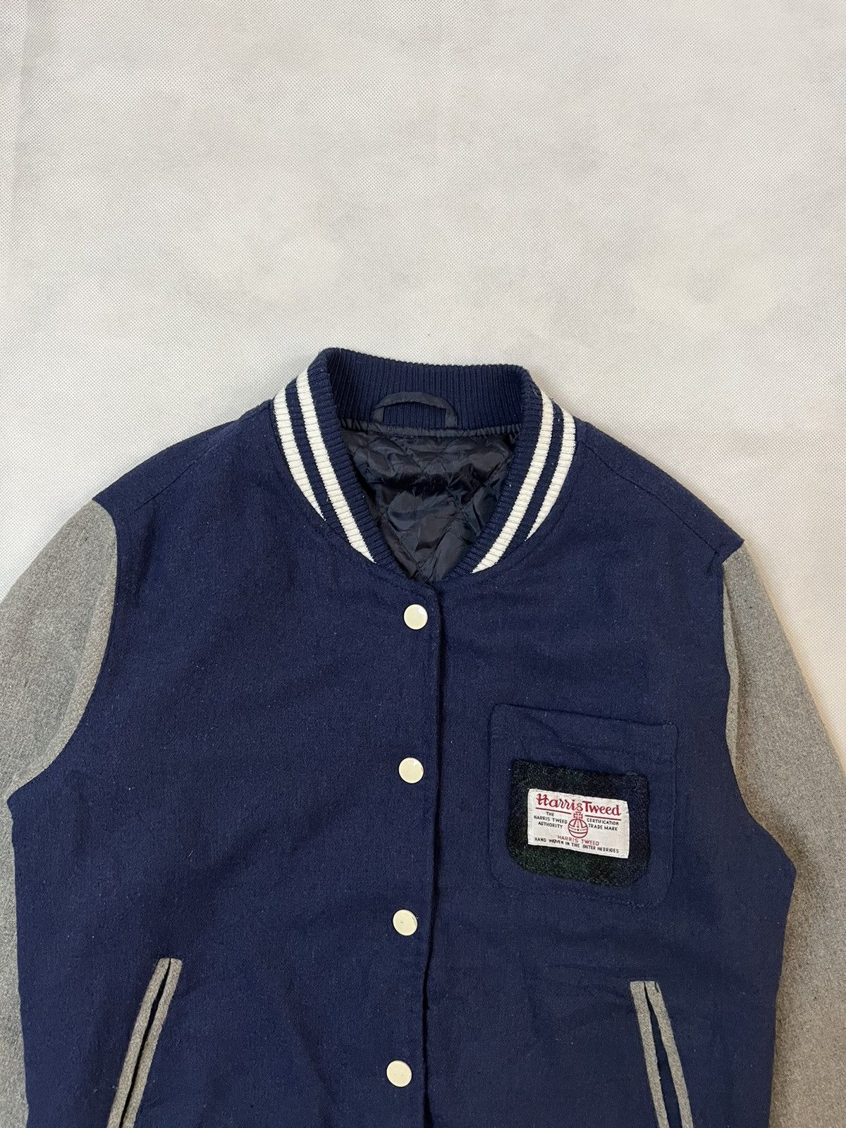 Harris Tweed Harris Tweed Wool Quilted Button Up Varsity Jacket Size US M / EU 48-50 / 2 - 6 Thumbnail