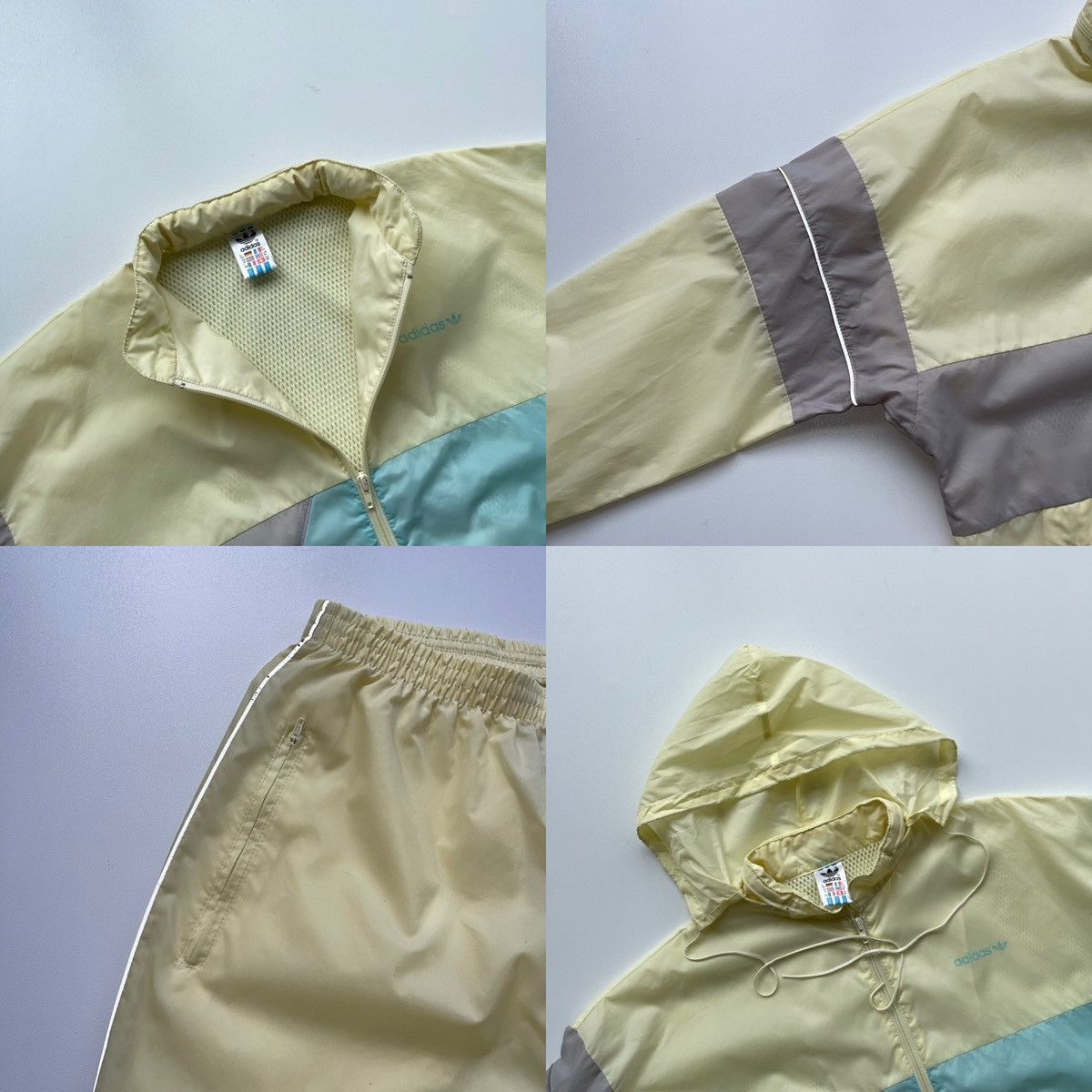 Adidas × Vintage Adidas 90’s Windbreaker Nylon Vintage Track Suit Yellow Size US M / EU 48-50 / 2 - 7 Thumbnail