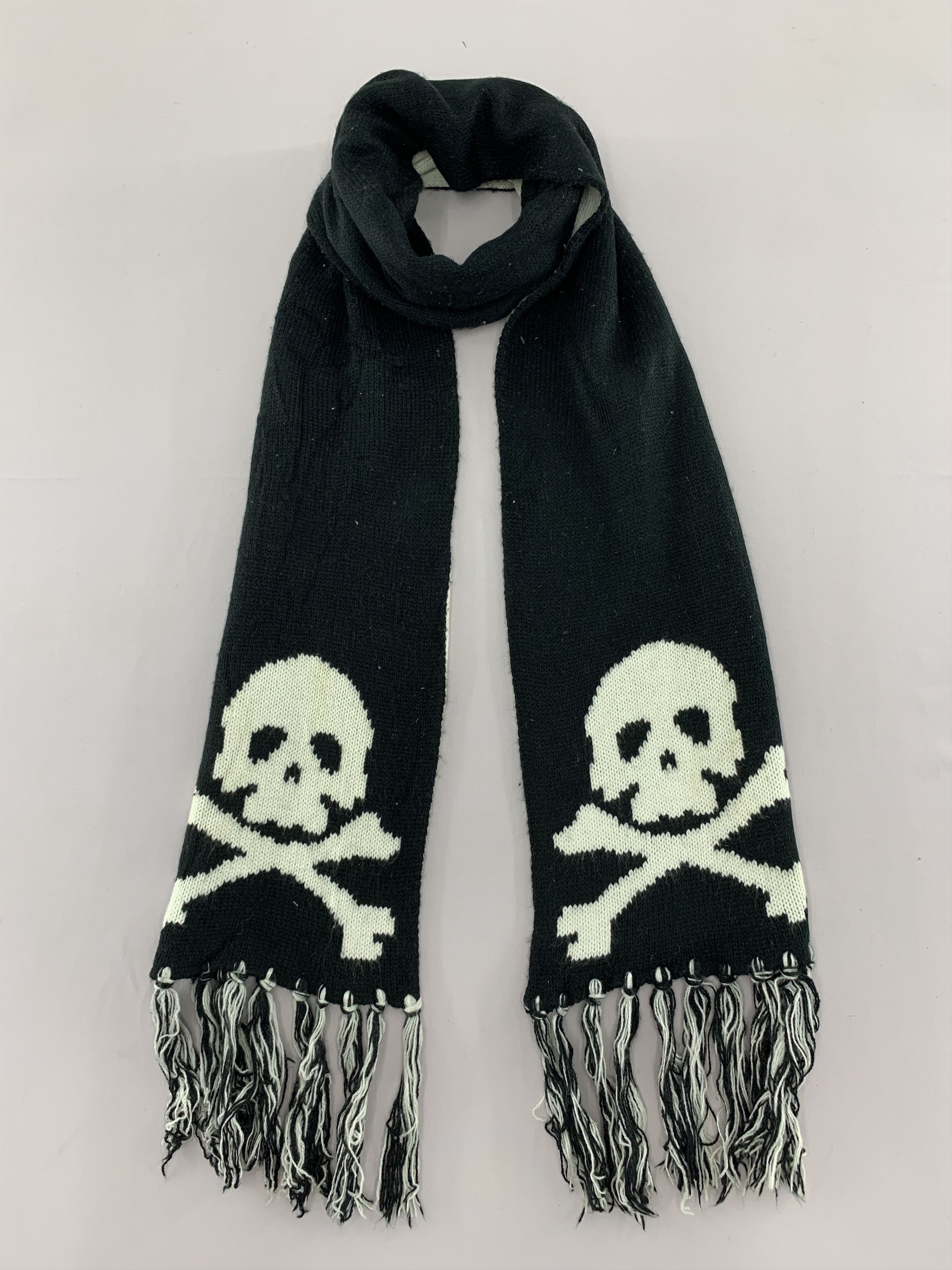Vintage Skull Scarf Wool Muffler Neck Wrap BL4407 Size ONE SIZE - 1 Thumbnail