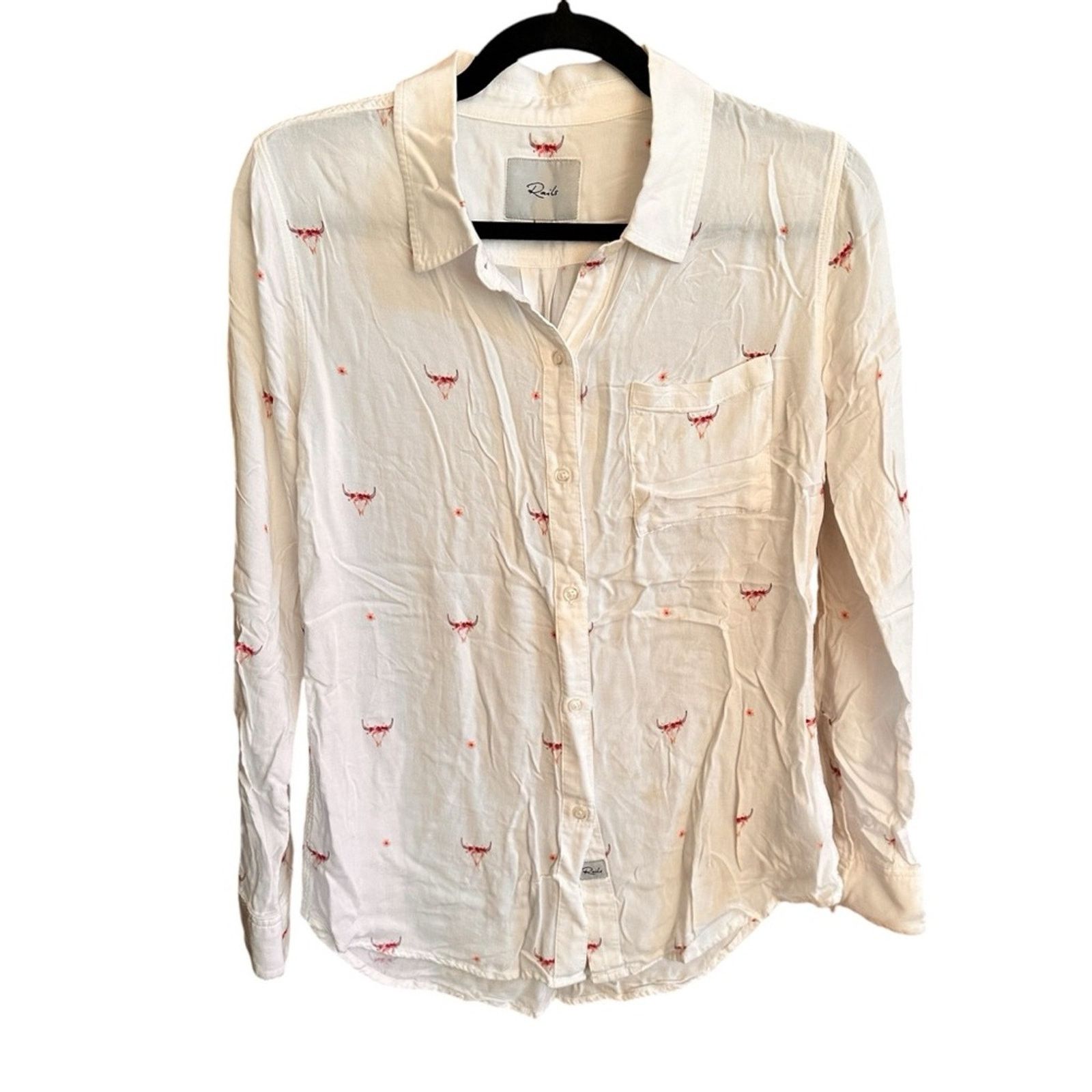 Rails Rails “Rocsi” Button Down in Indio Print – White – Size XS Size XS / US 0-2 / IT 36-38 - 6 Thumbnail