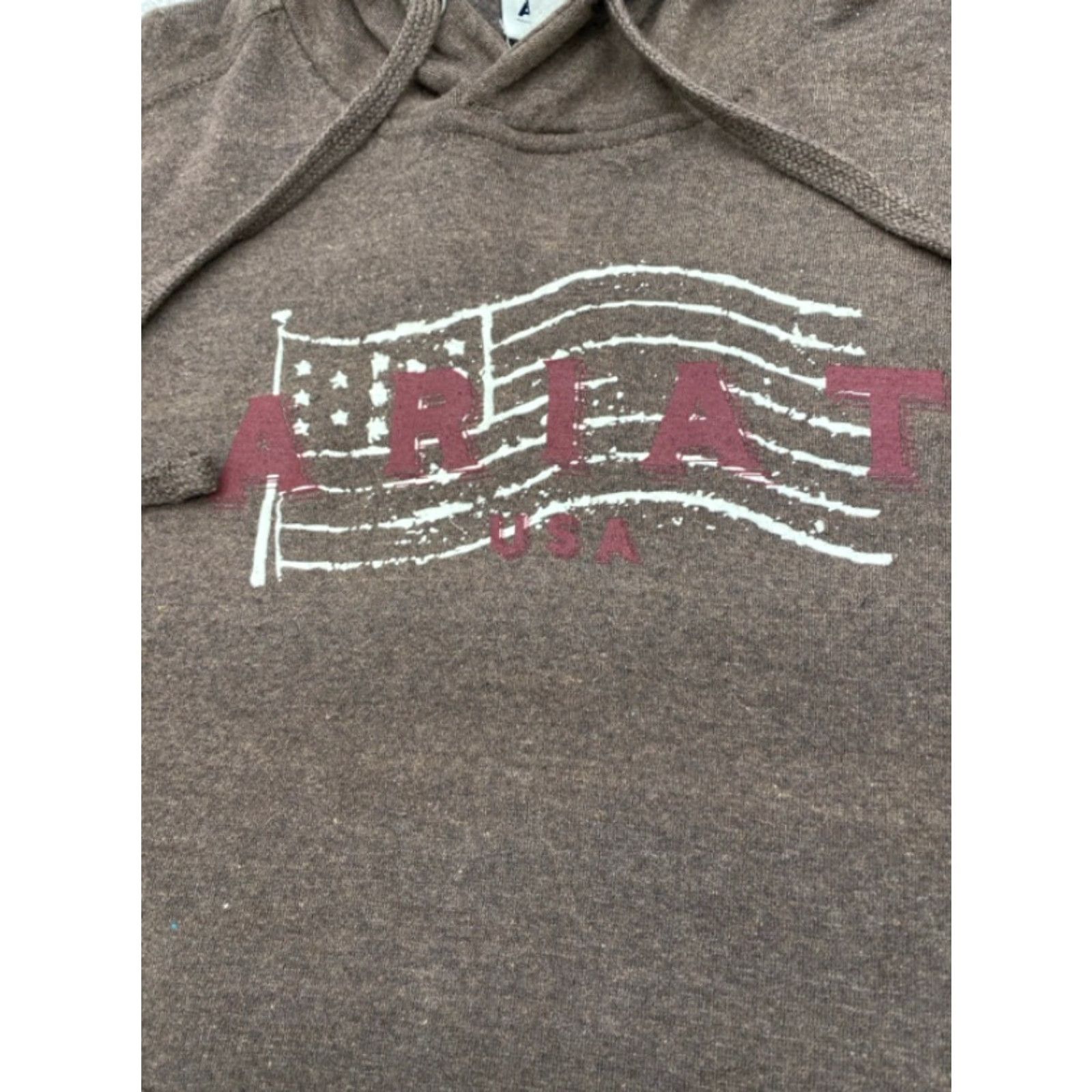 Ariat Ariat Hoodie Women's L Brown USA Logo Pockets Hooded Drawstring Long Sleeve - 5409 Size L / US 10 / IT 46 - 4 Thumbnail