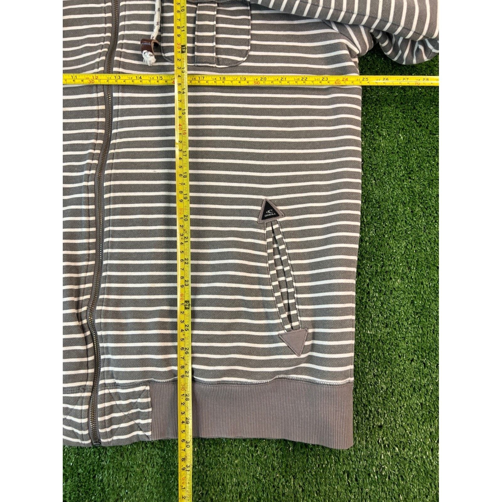 O'Neill O'Neill Mens XL Grey Striped Sherpa Fleece Hoodie Sweatshirt Size US XL / EU 56 / 4 - 5 Thumbnail