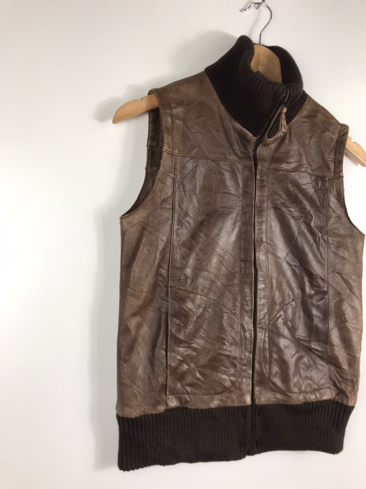 Full Count & Co. × Japanese Brand × Leather ⚡️Vintage FullCount Zipper Leather Vest Size S / US 4 / IT 40 - 2 Thumbnail