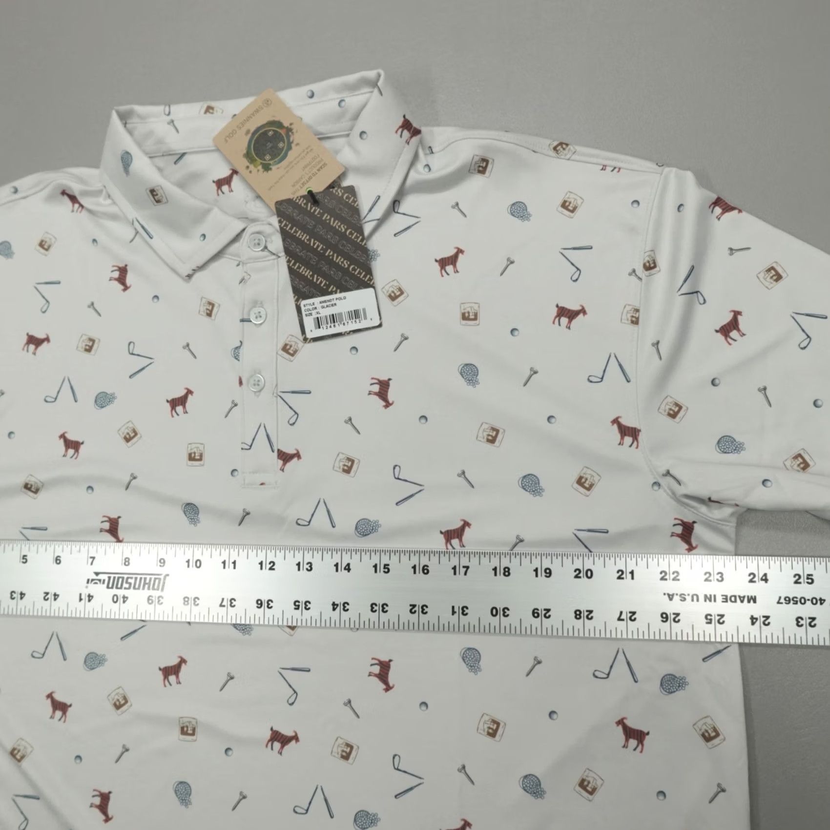 Vintage Swannies Golf Polo Shirt XL Gray Print Athletic S/S Men's Glacier Amendt Size US XL / EU 56 / 4 - 5 Thumbnail