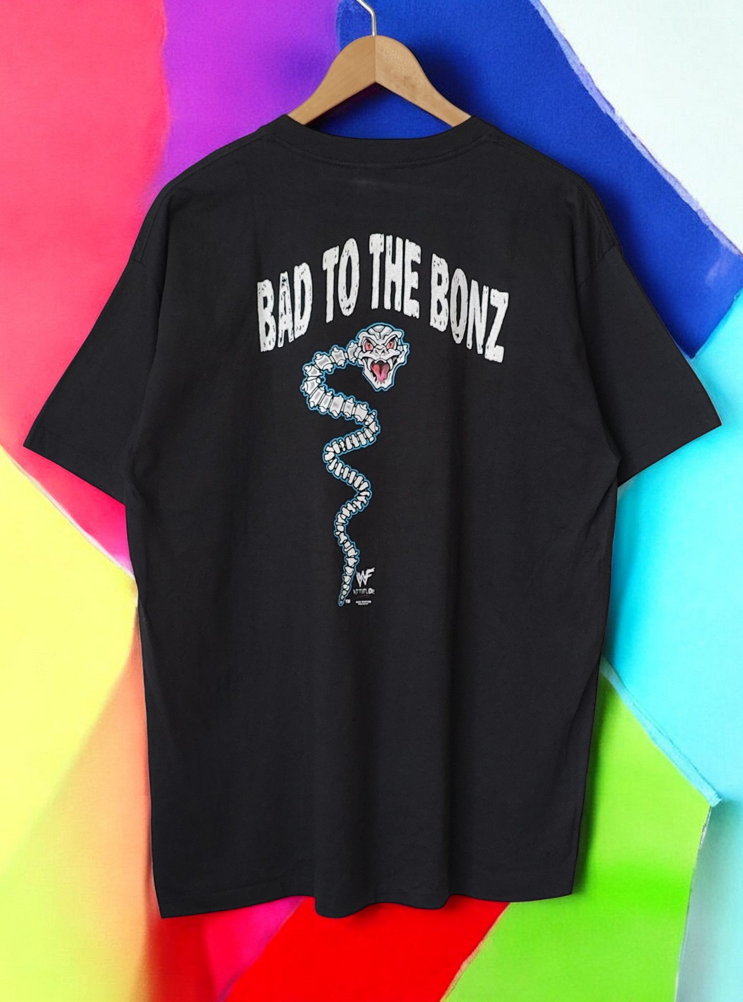 Vintage Steve Austin Stone Cold 90s Bad to Bonz Vintage WWE Tshirt Size US XL / EU 56 / 4 - 2 Thumbnail