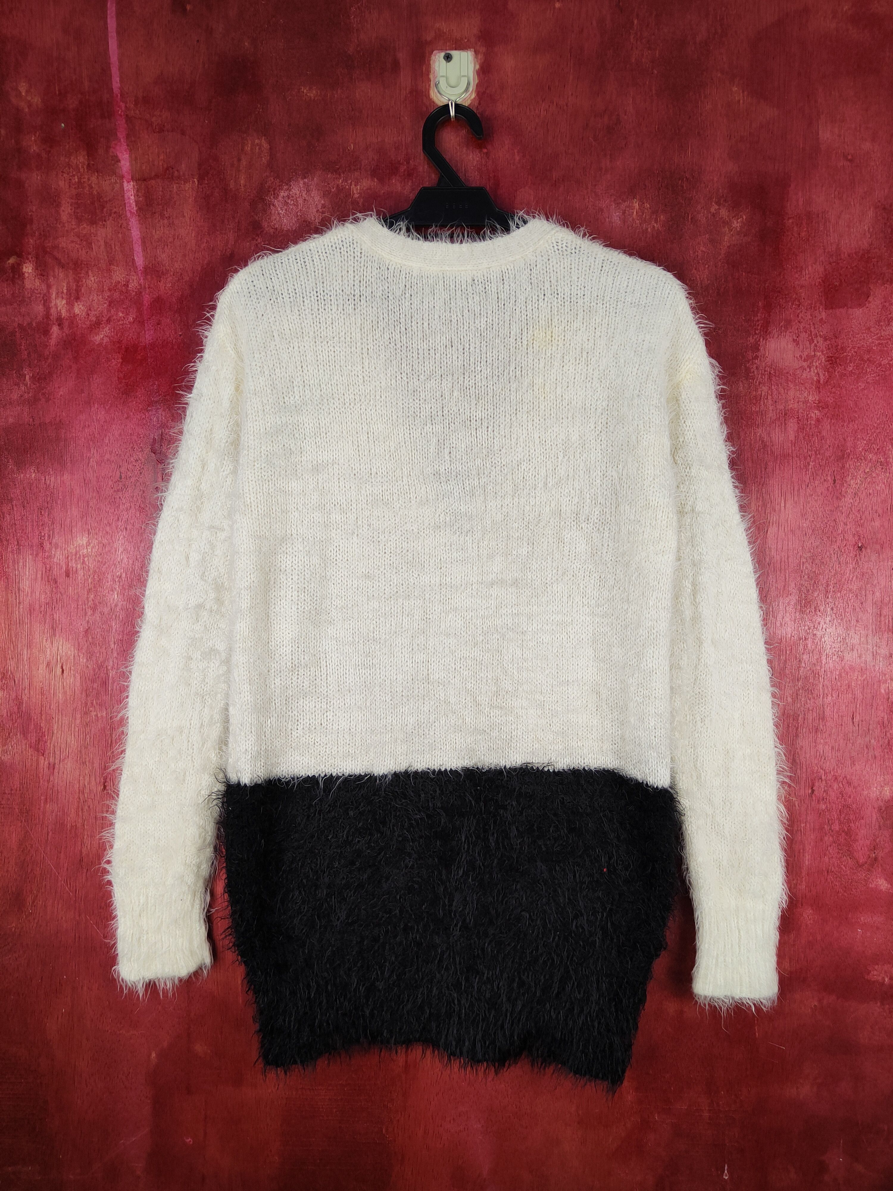 Homespun Knitwear Sureve Black Shag Shaggy Fur Mohair Knitwear Cardigan #S2069 Size M / US 6-8 / IT 42-44 - 7 Thumbnail