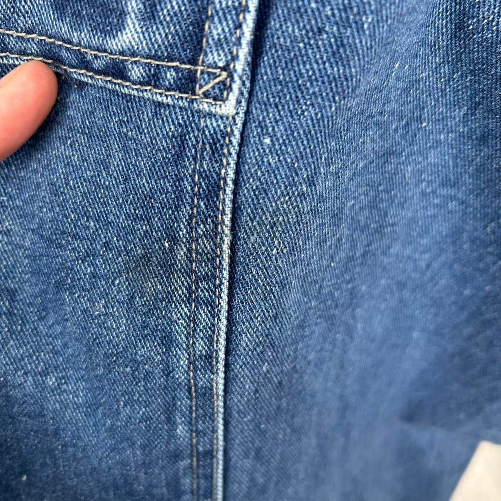 Other Vintage 90s Reliq Denim Heavy Weight Cargo Baggy Jeans 36x30 Size US 36 / EU 52 - 8 Thumbnail