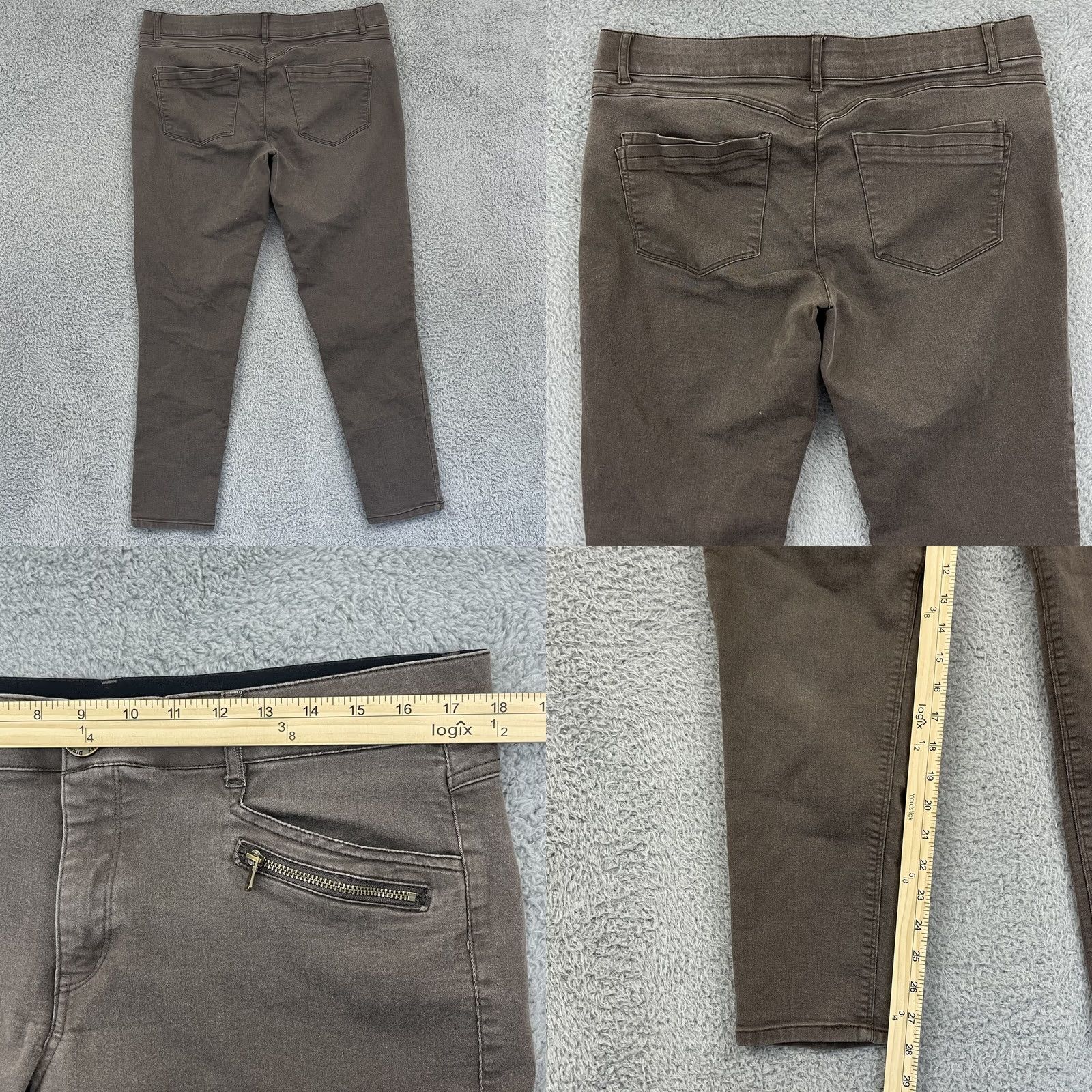 Vintage Democracy Jeans Pants Capri 14 Brown Ab Technology Stretch 5-Pocket Denim Slim Women College Casual Retro 14 Womens Size 36" / US 14 / IT 50 - 8 Thumbnail