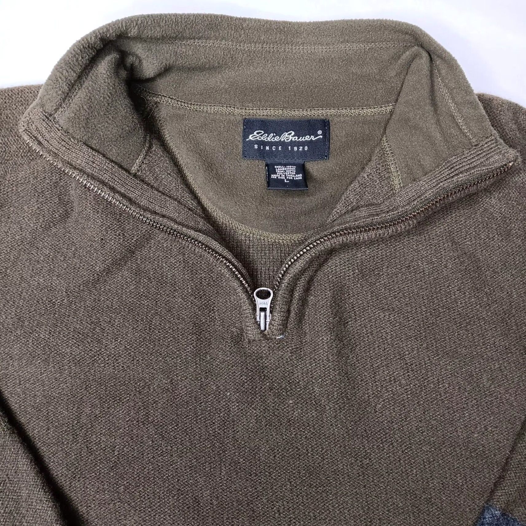 Eddie Bauer EDDIE BAUER Lambswool Sweater Men Large Gray Mock Neck 1/4 Zip Pullover Solid Casual Preppy Size US L / EU 52-54 / 3 - 4 Thumbnail