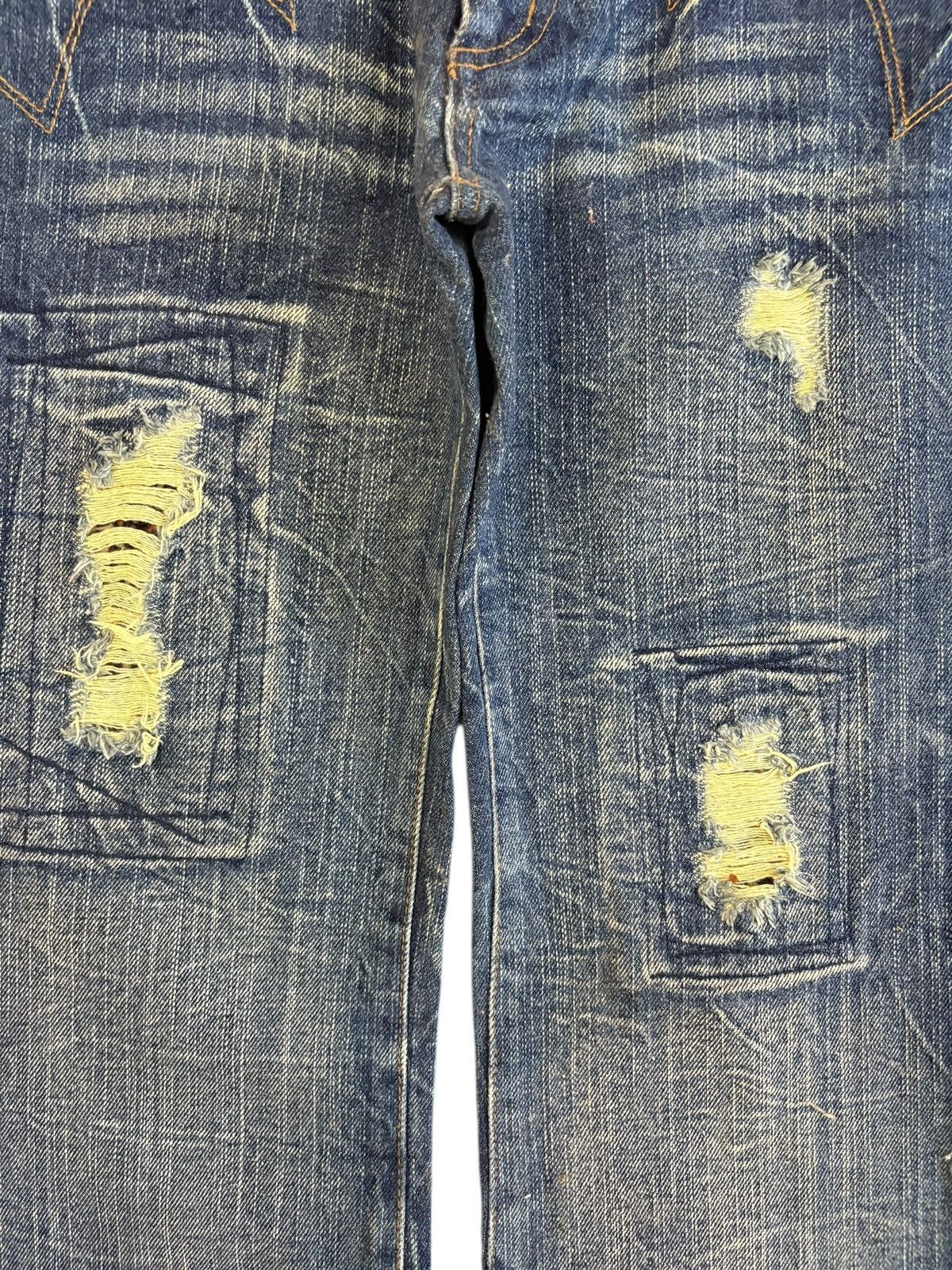 Hysteric Glamour Vintage Japanese Brand Distress Low Rise Flare Jeans Size 28" / US 6 / IT 42 - 3 Thumbnail