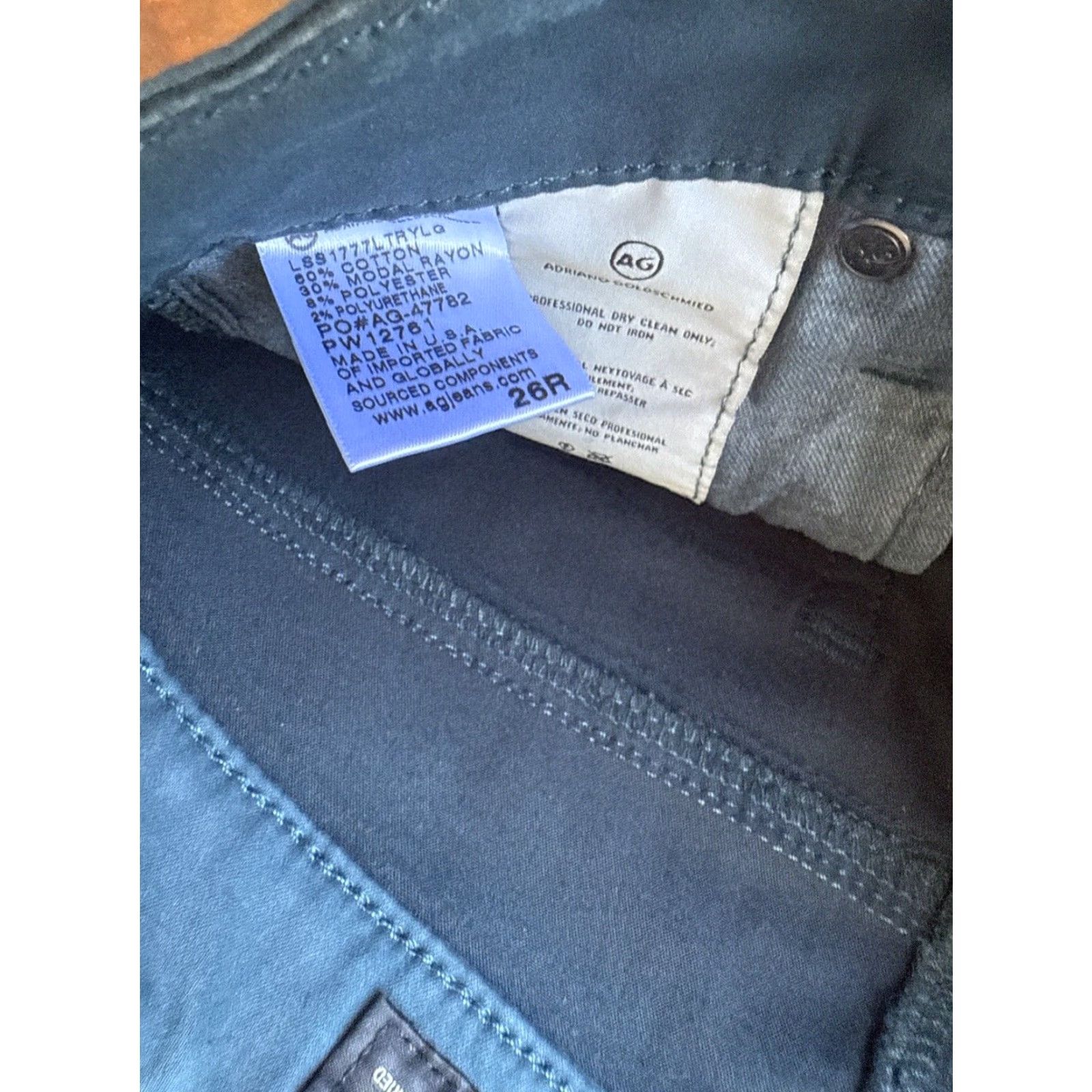 Vintage VINTAGE AG Adriano Goldschmied Waxed Jeans Womens Size 26R The Farrah Skinny High Bohemian City Preppy 27.5in Inseam Mens? Size 26" / US 2 / IT 38 - 4 Thumbnail
