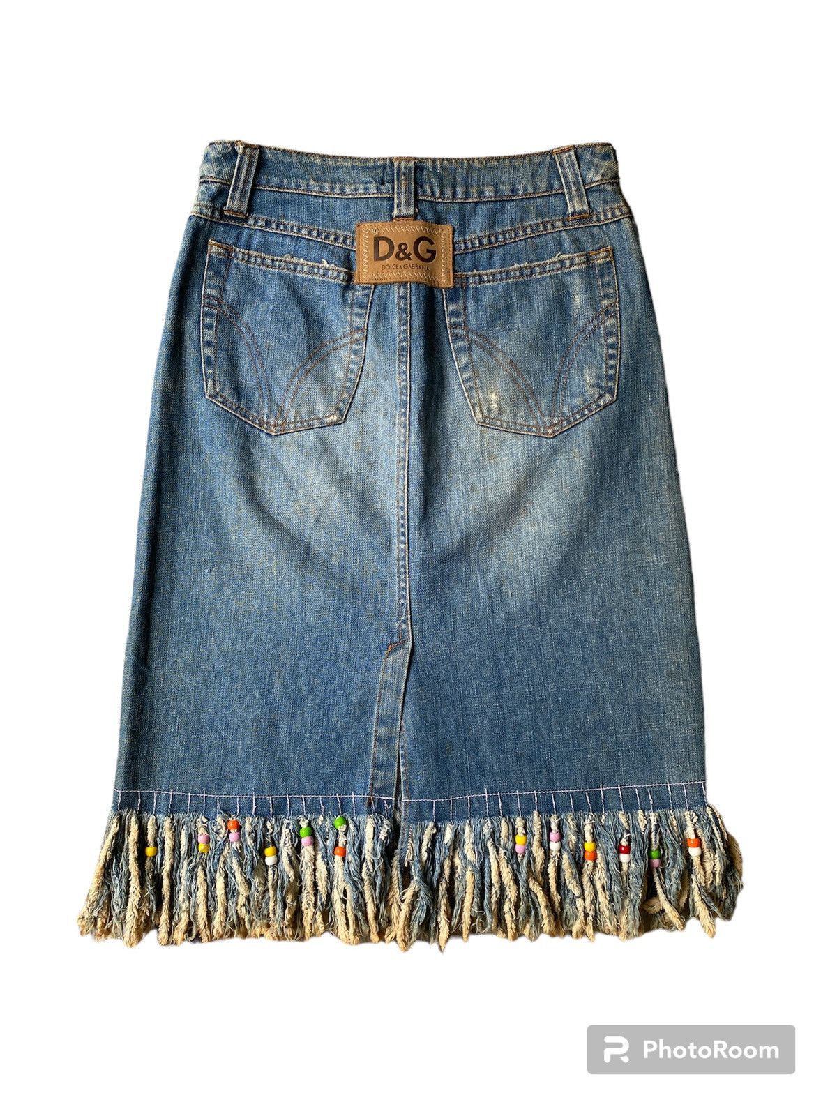 Dolce & Gabbana Vintage 90’s Dolce & Gabbana Distressed Midi Skirt Size 25" / US 0 / IT 36 - 2 Thumbnail