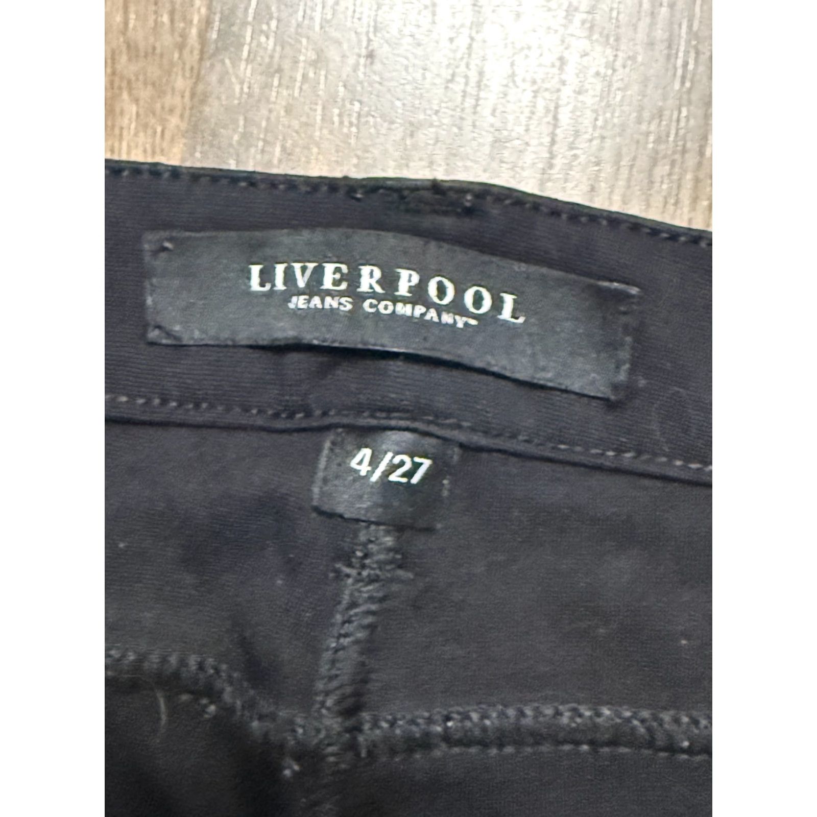Vintage Liverpool Jeans Women's 4/27 Black Skinny Pockets 38" Length Size 26" / US 2 / IT 38 - 4 Thumbnail