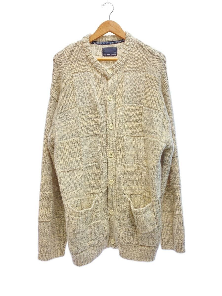 Stitch Pattern Wool Knit Cardigan