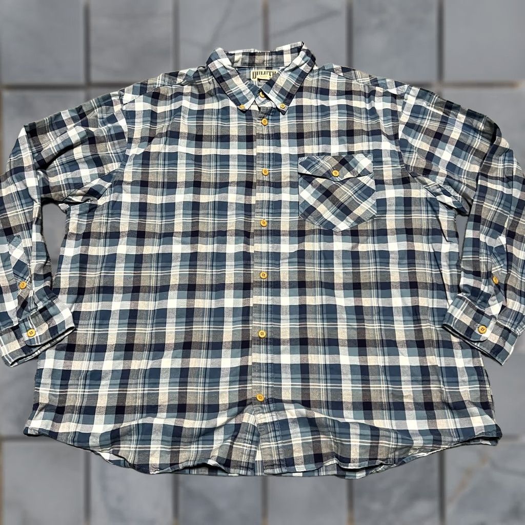 Duluth Trading Company Duluth Trading Iron Mountain Oxford Relaxed Shirt 3XL Blue Plaid Mens 74250 Size US XXL / EU 58 / 5 - 1 Thumbnail
